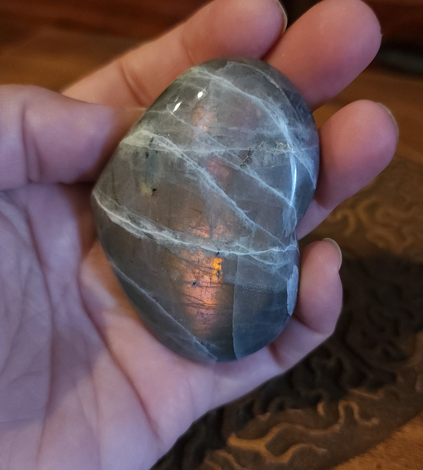 Labradorite Heart