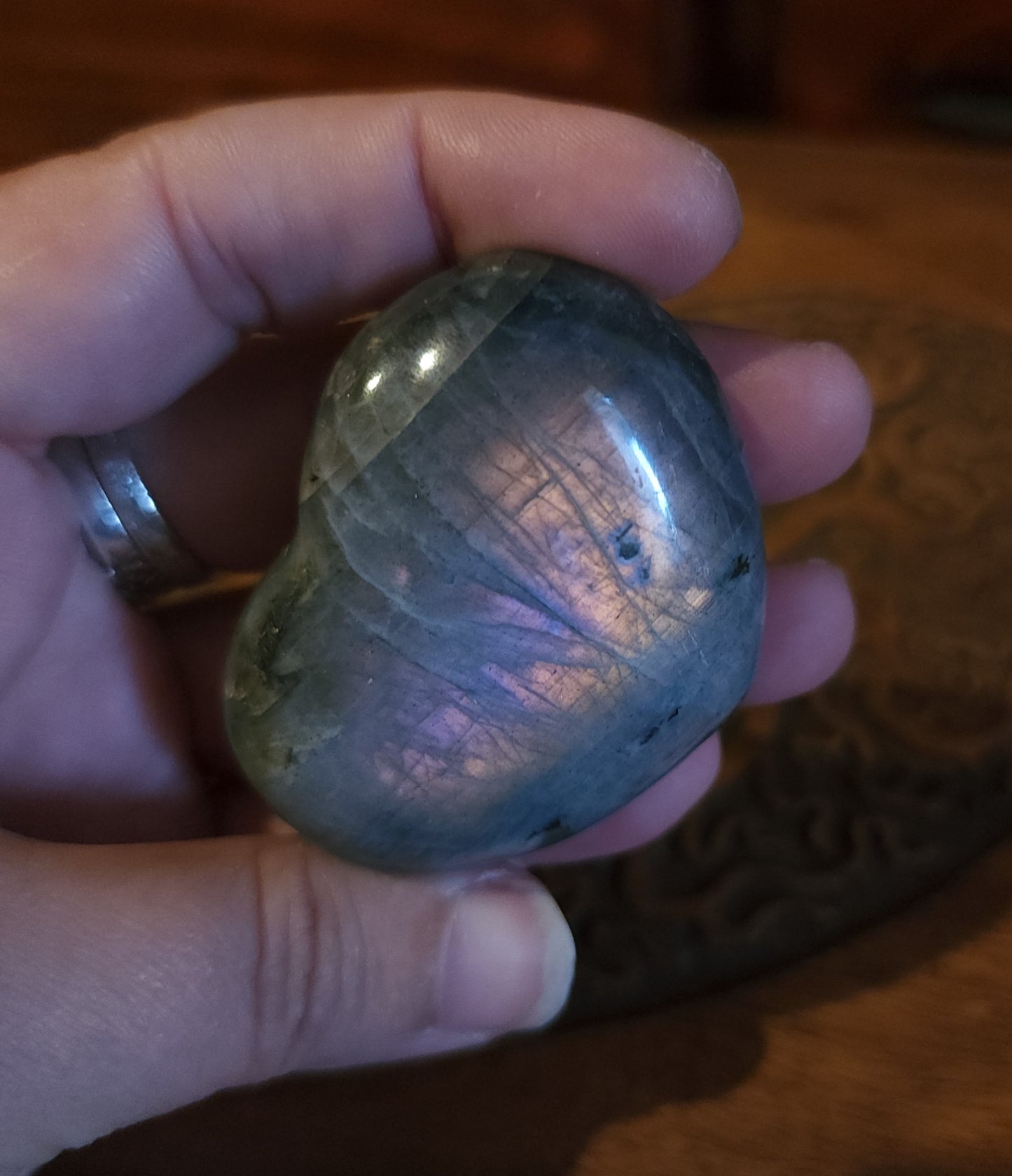 Labradorite Heart