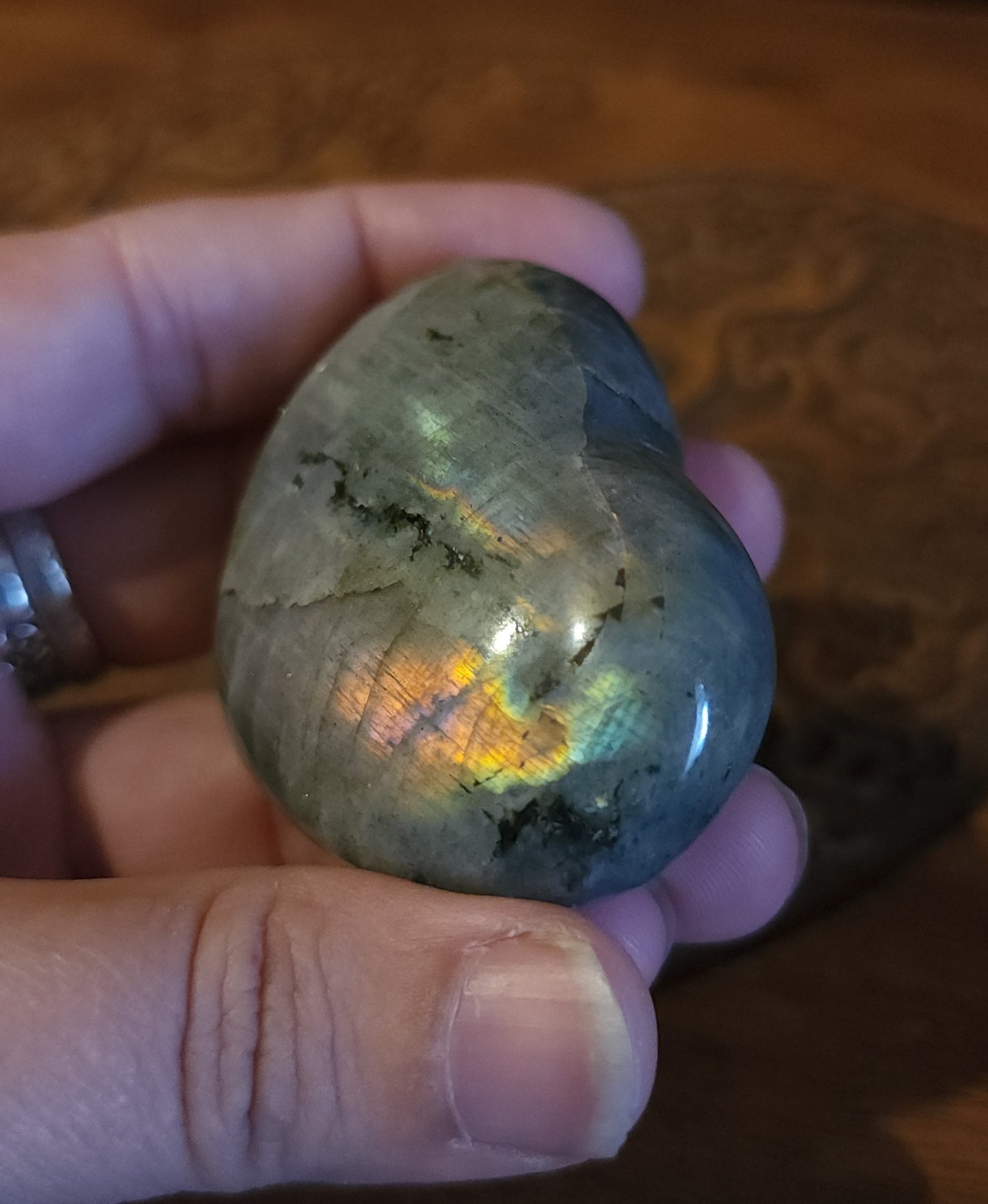 Labradorite Heart