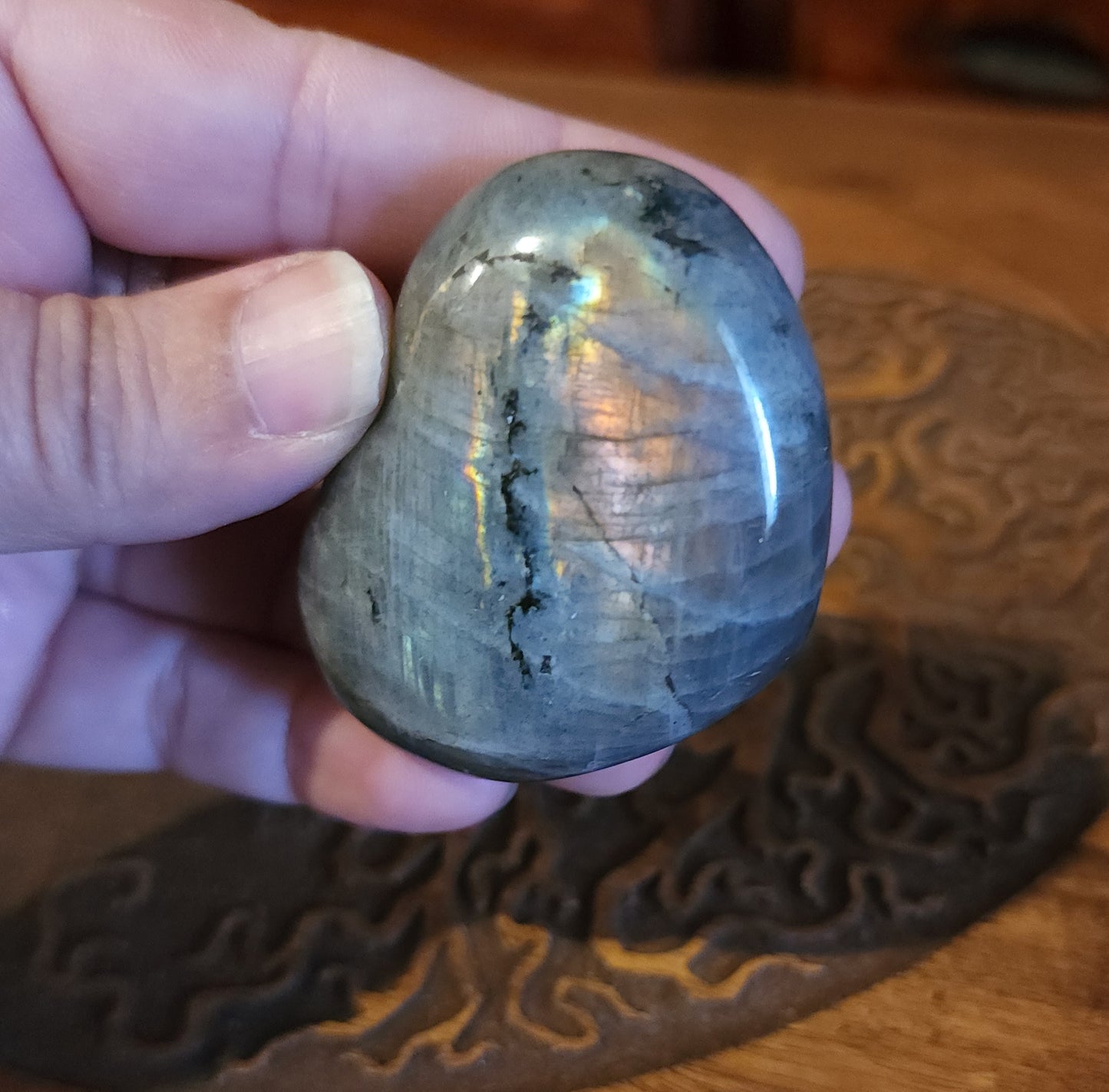 Labradorite Heart