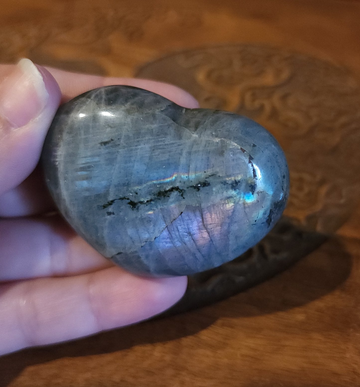 Labradorite Heart