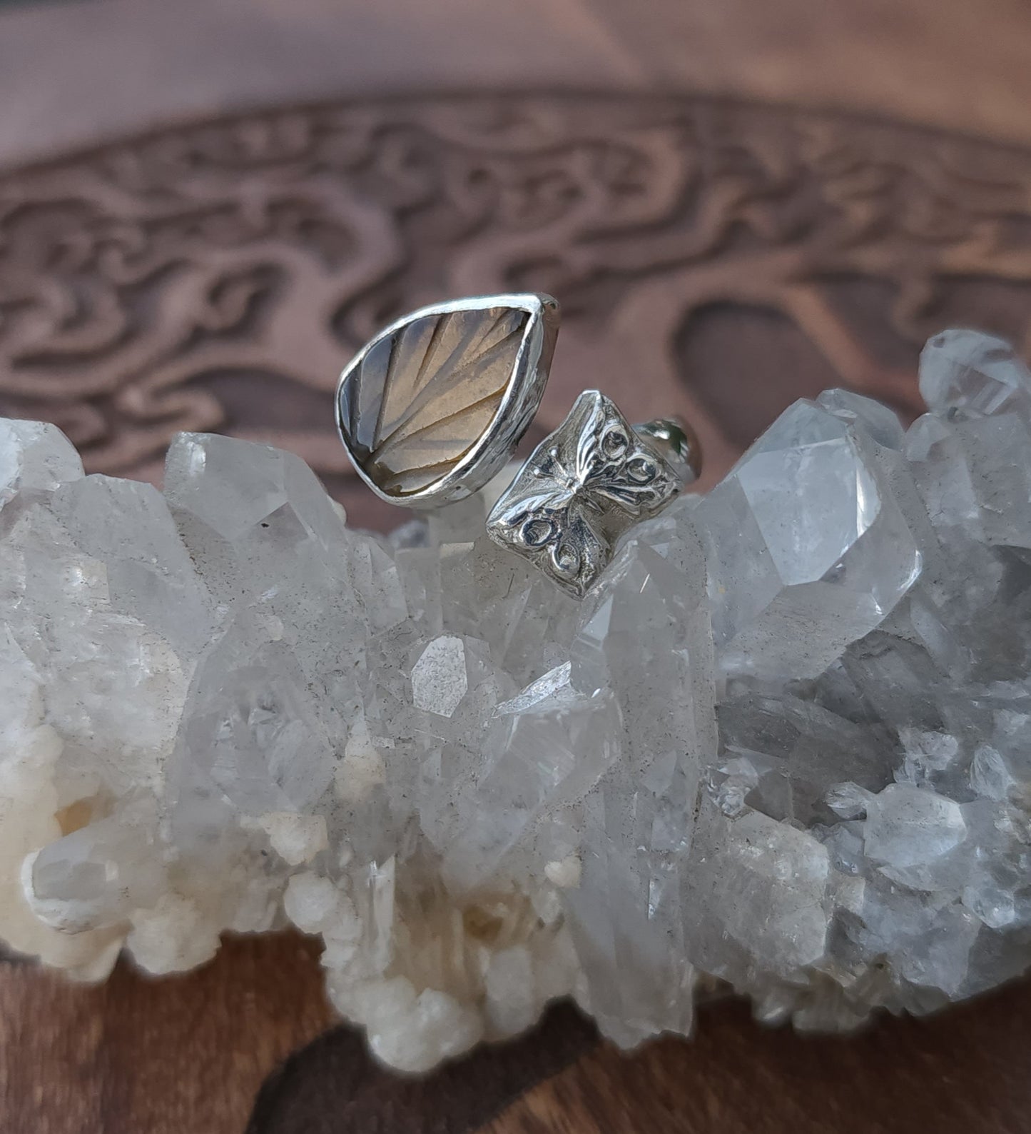Handcrafted Adjustable Smoky Citrine Sterling Silver Ring