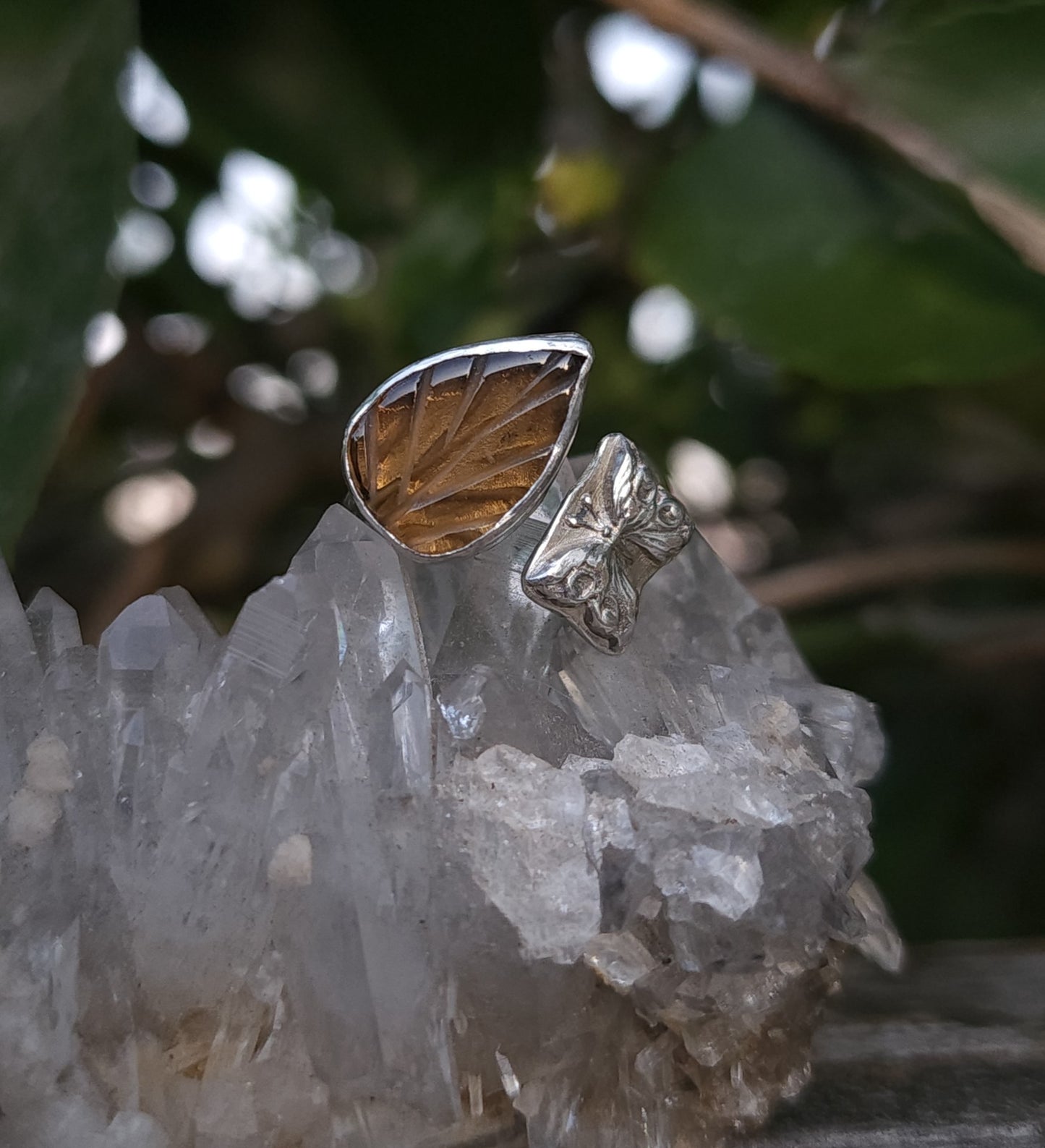 Handcrafted Adjustable Smoky Citrine Sterling Silver Ring