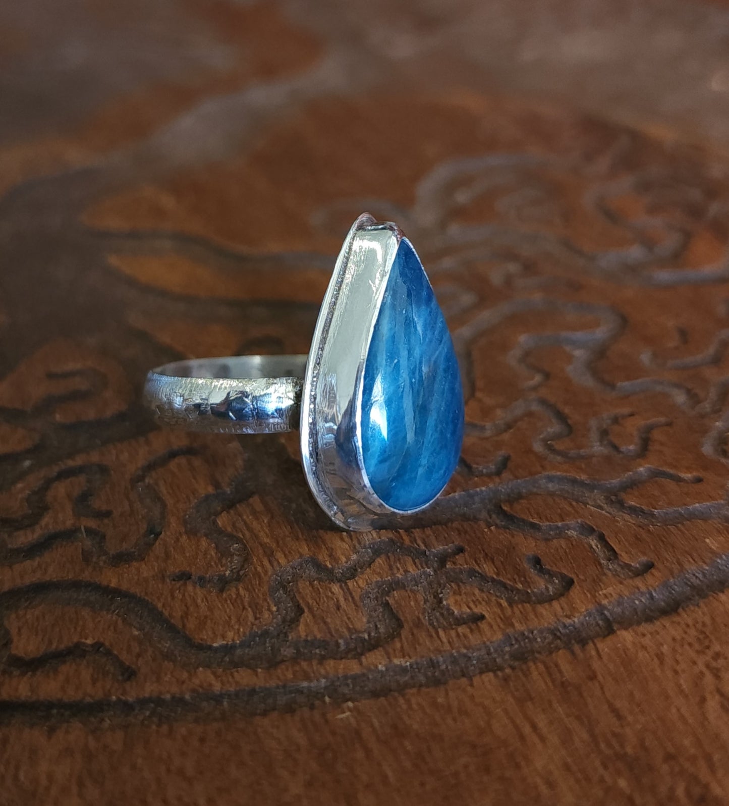 Handcrafted Apatite Sterling Silver Ring - Size 10