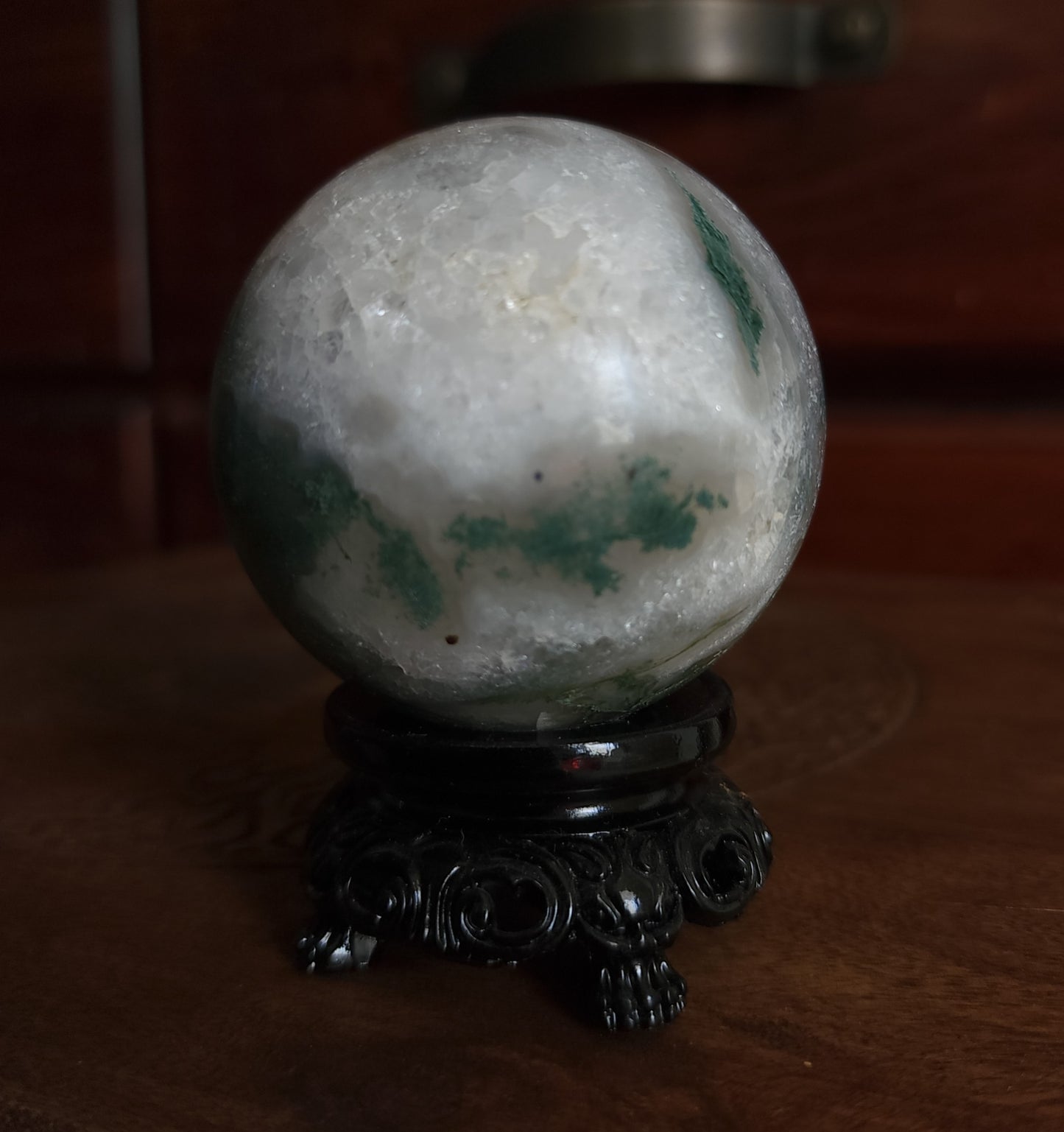Moss Agate Sphere 6.2 cm