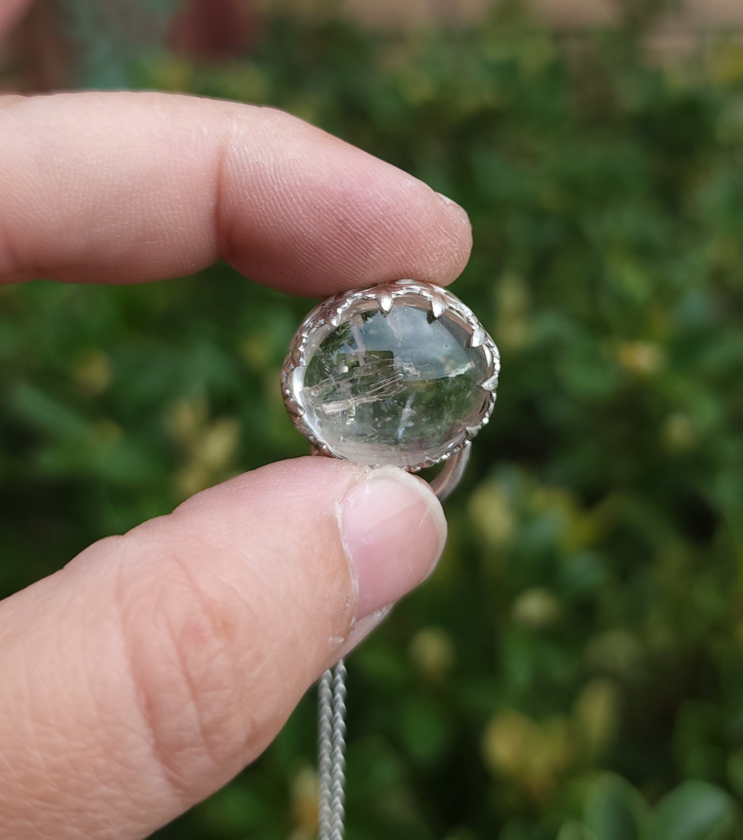 Handcrafted Enhydro Quartz Sterling Silver Necklace