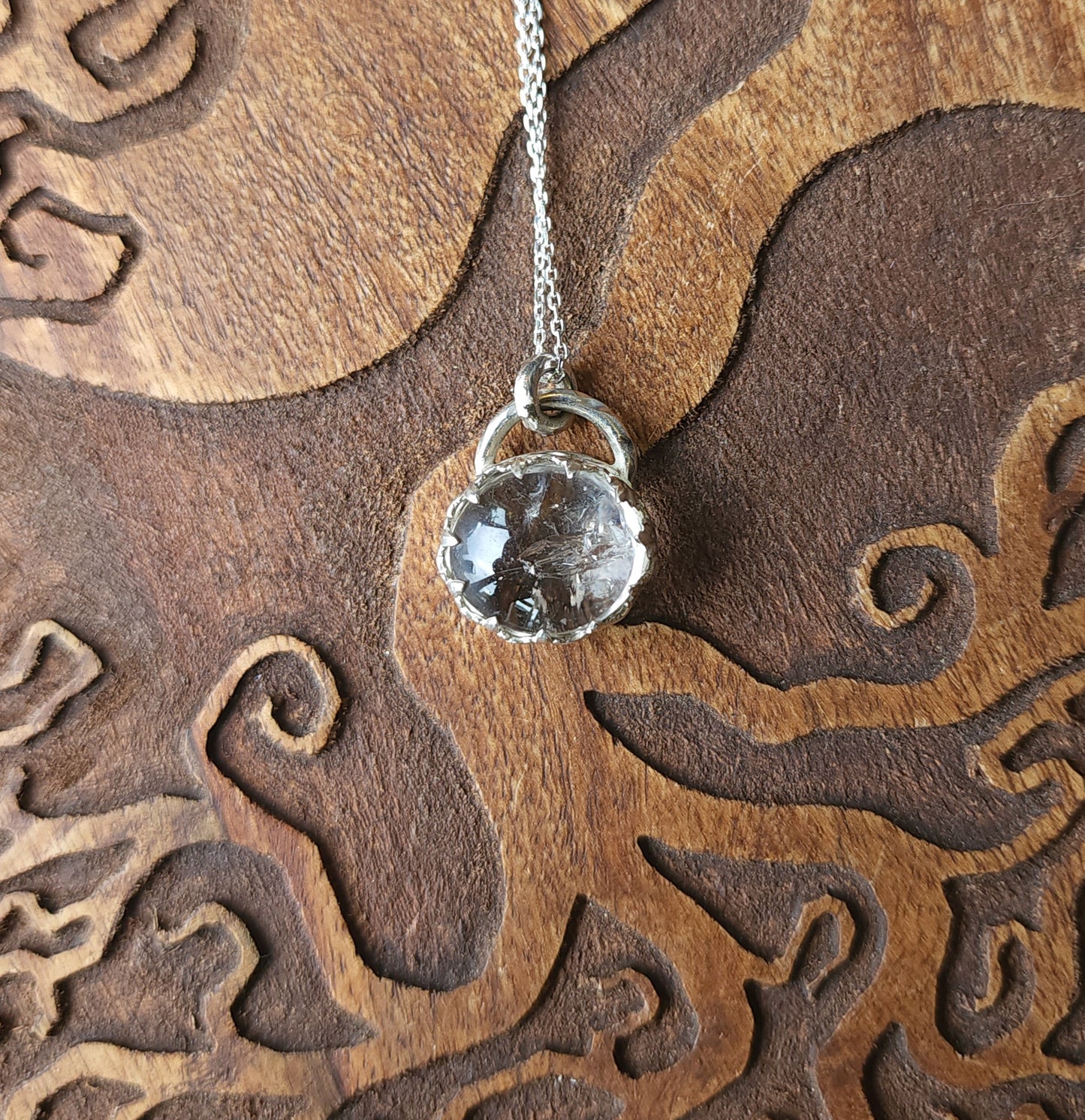 Handcrafted Enhydro Quartz Sterling Silver Necklace