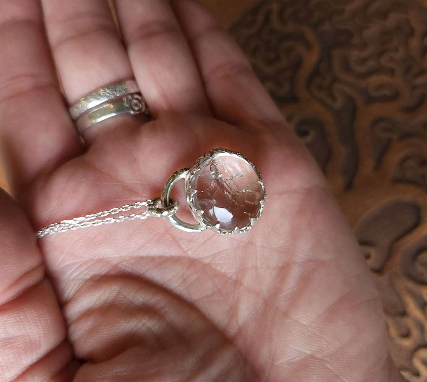 Handcrafted Enhydro Quartz Sterling Silver Necklace