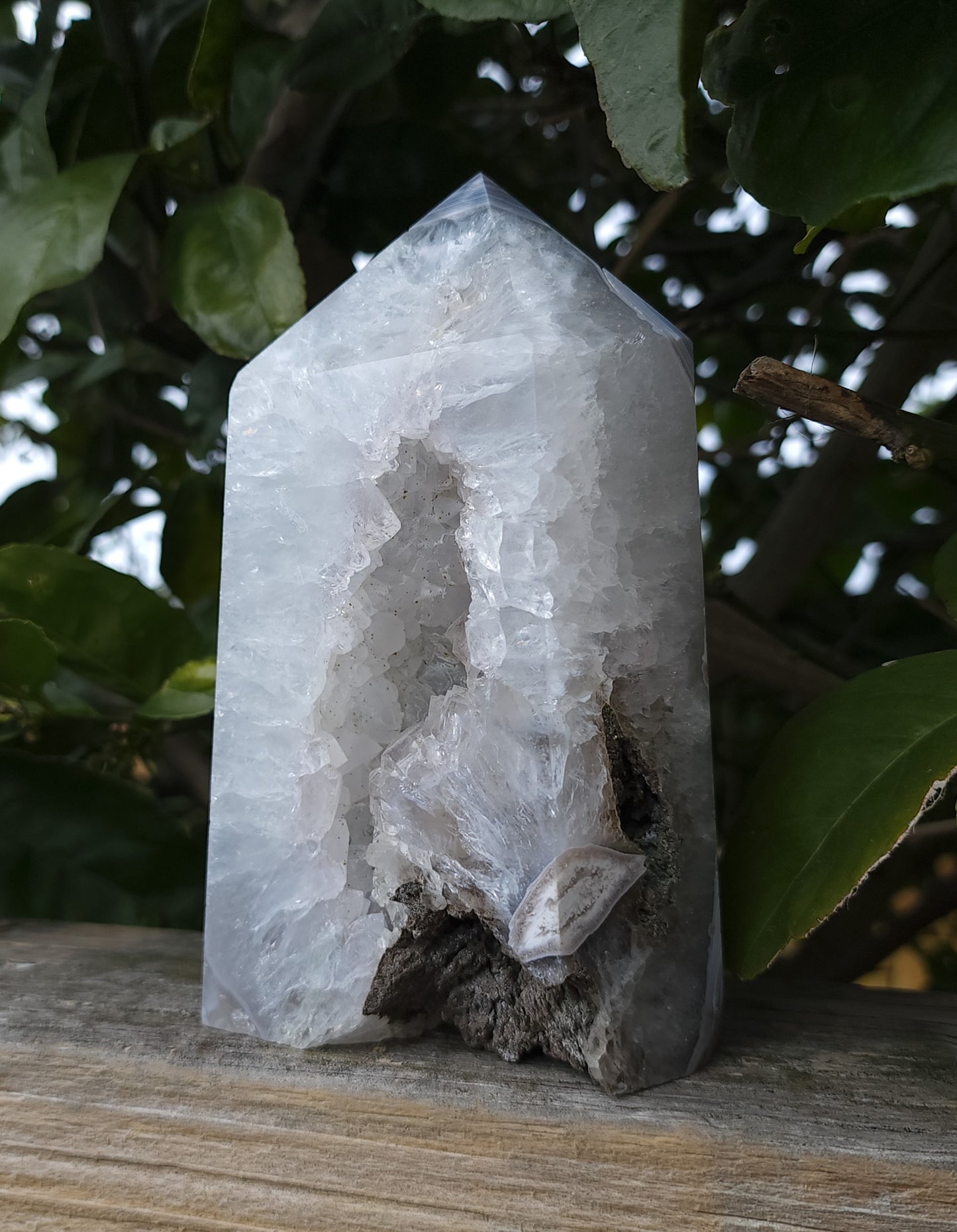 Agate Druzy Tower with Calcite