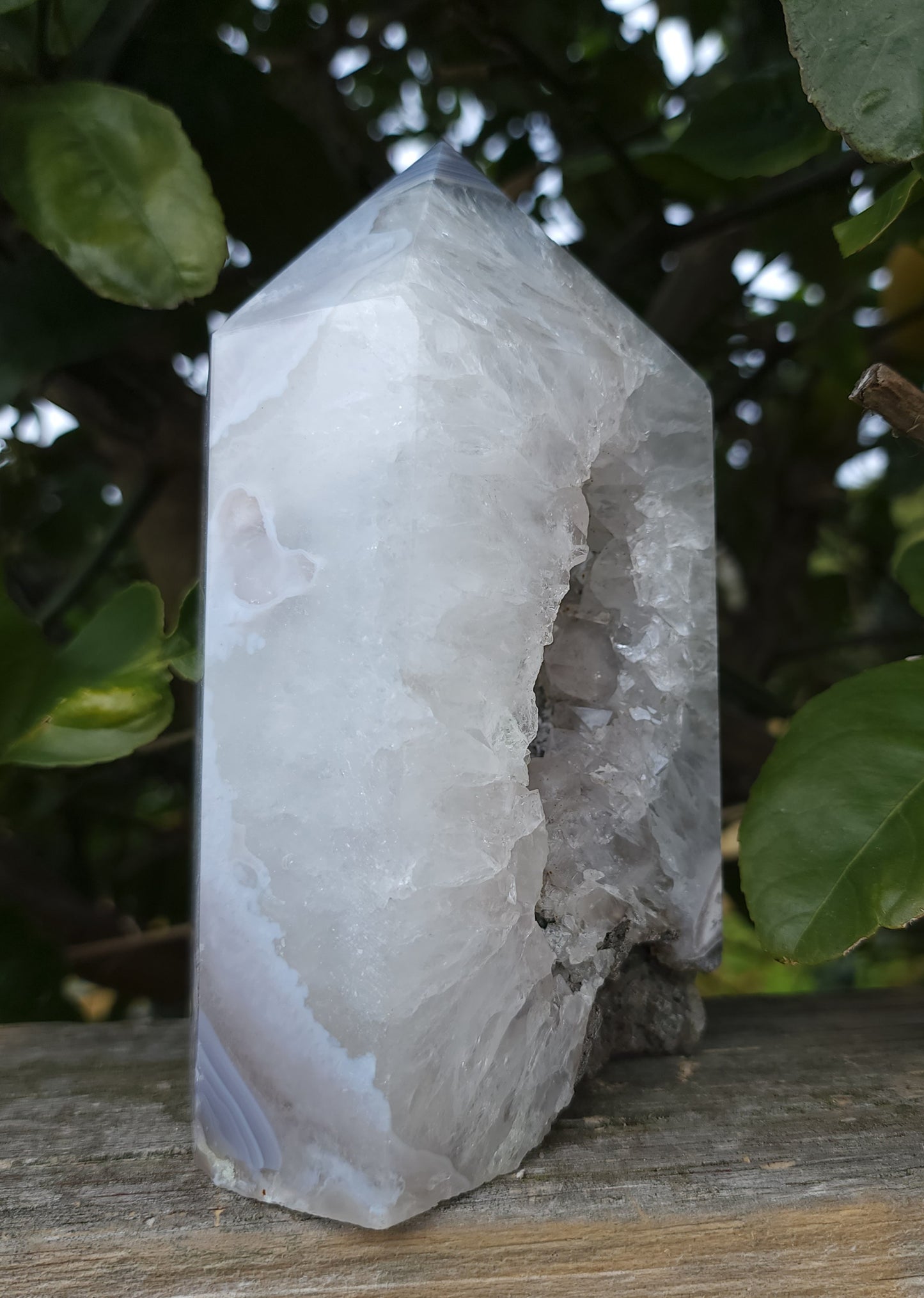 Agate Druzy Tower with Calcite