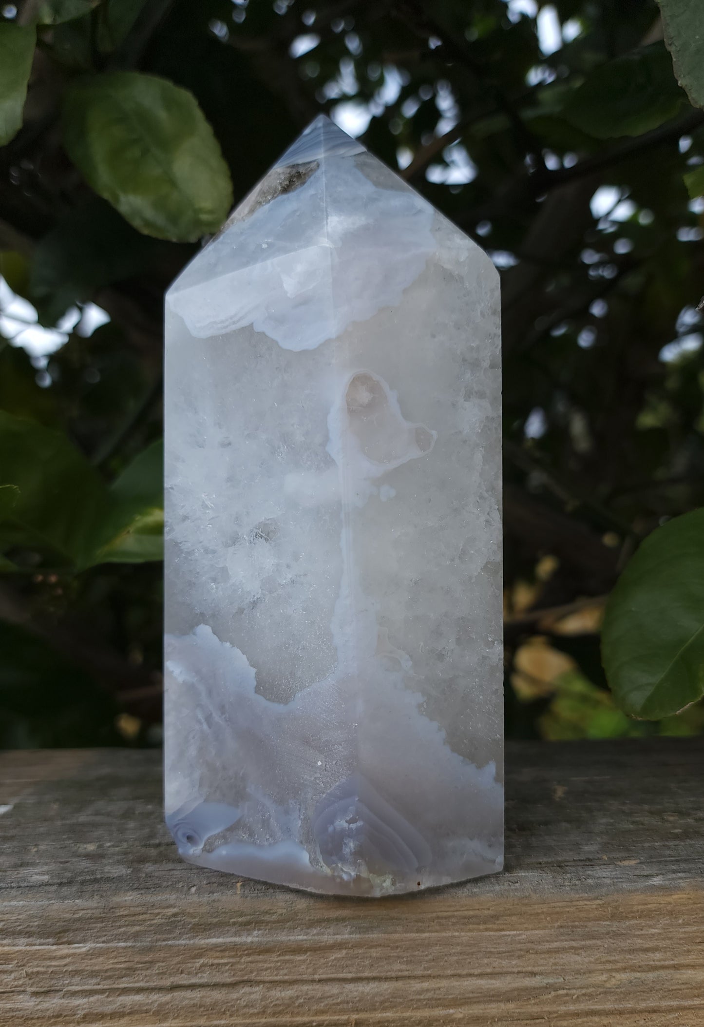 Agate Druzy Tower with Calcite