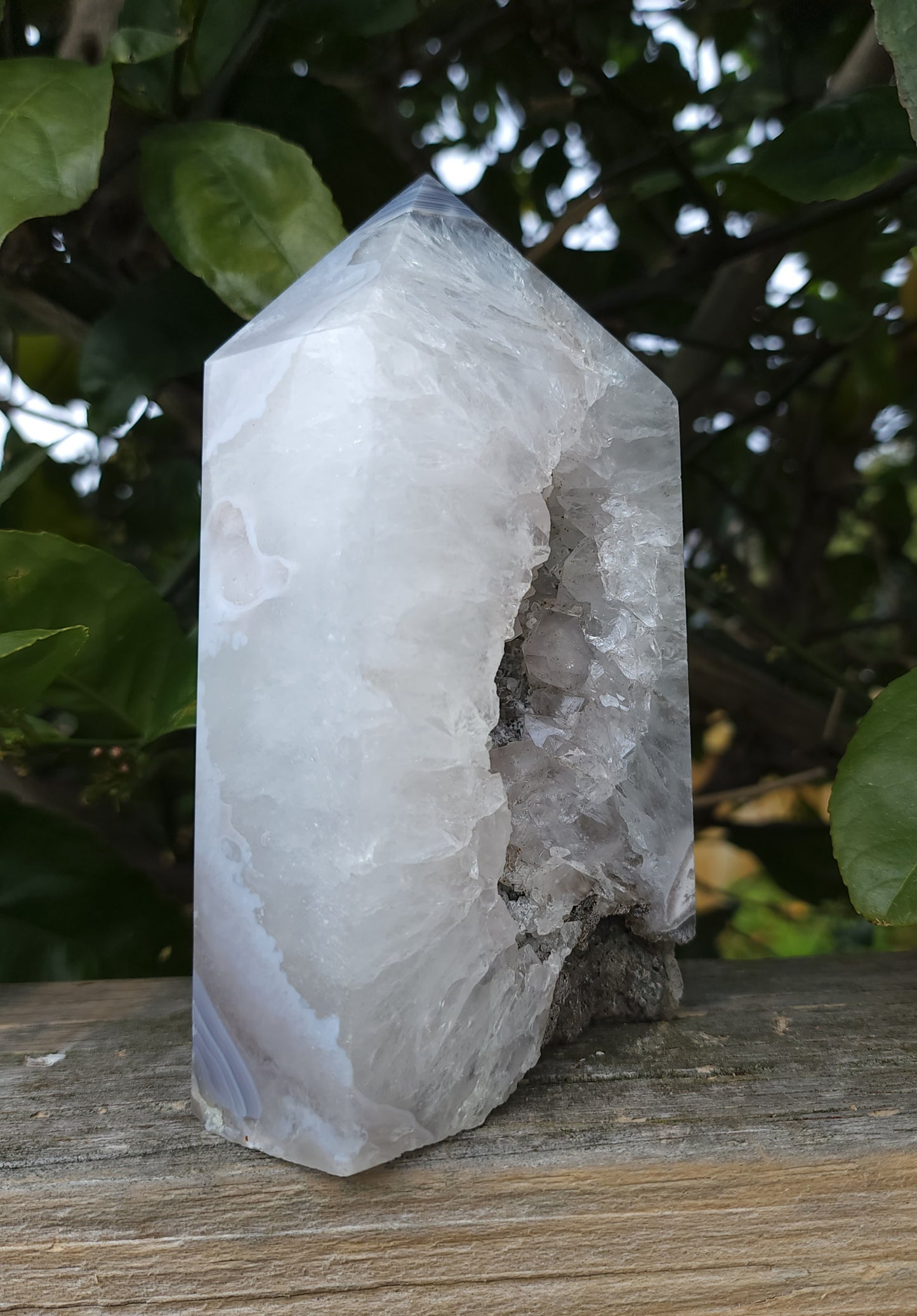 Agate Druzy Tower with Calcite