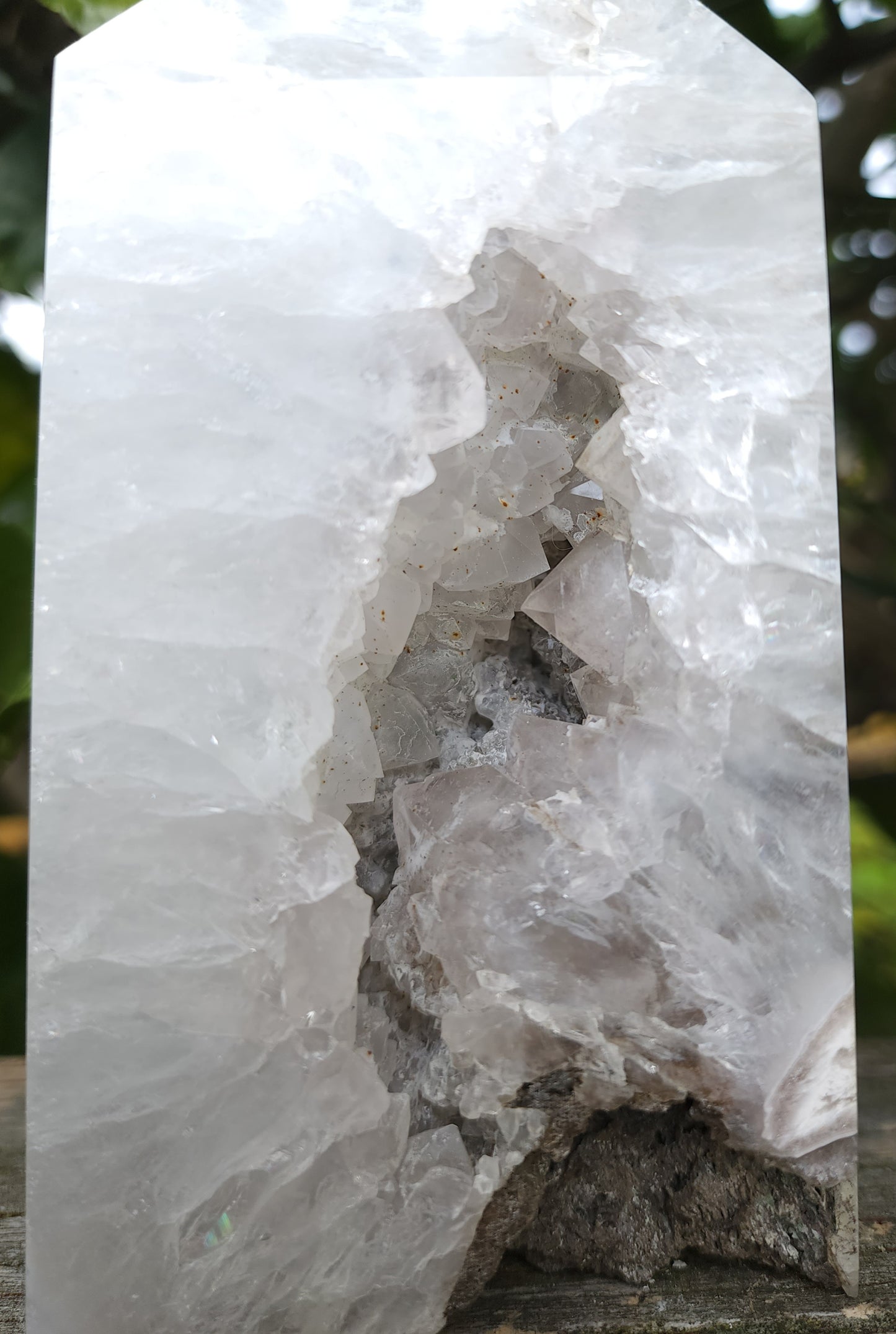 Agate Druzy Tower with Calcite