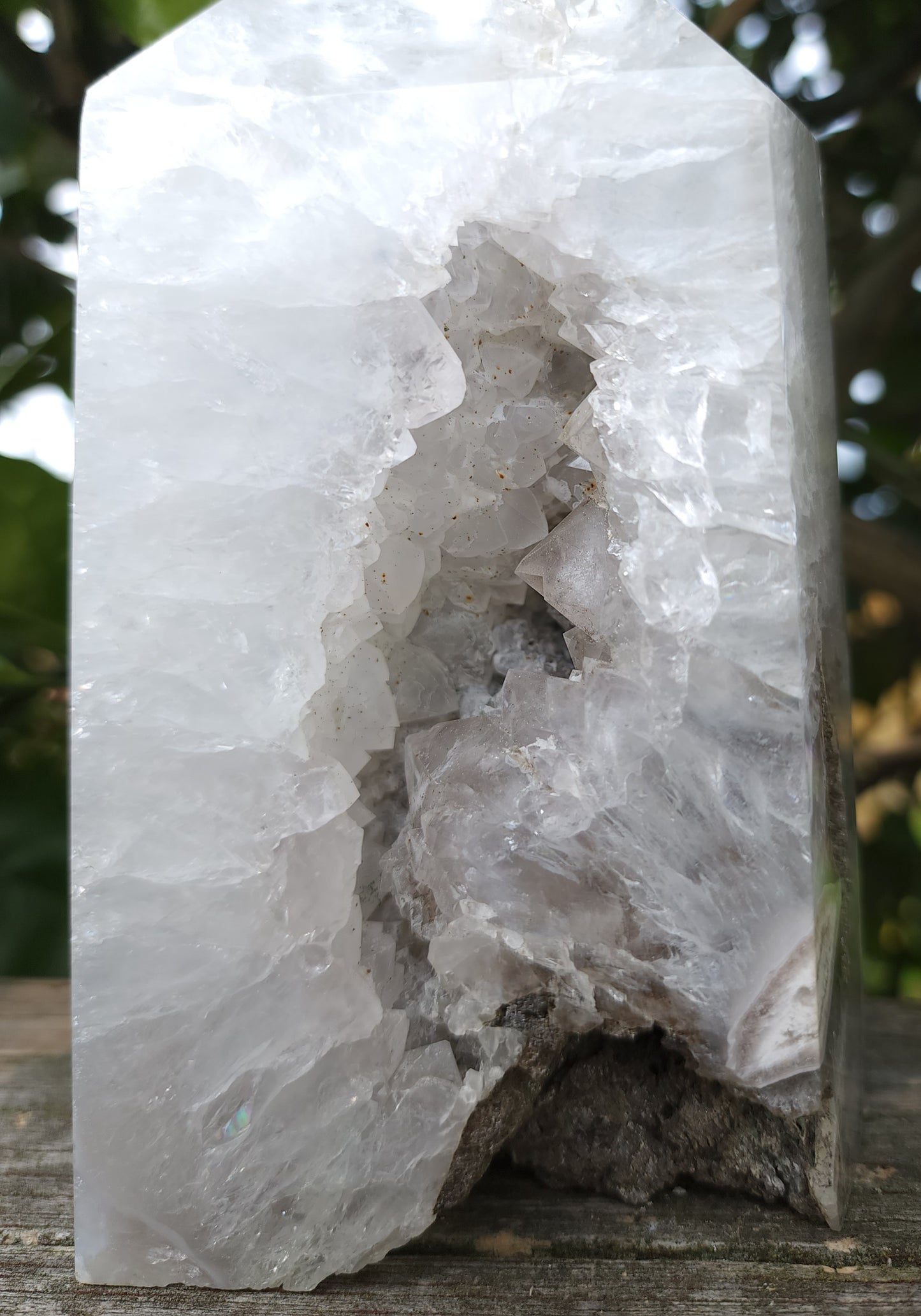 Agate Druzy Tower with Calcite