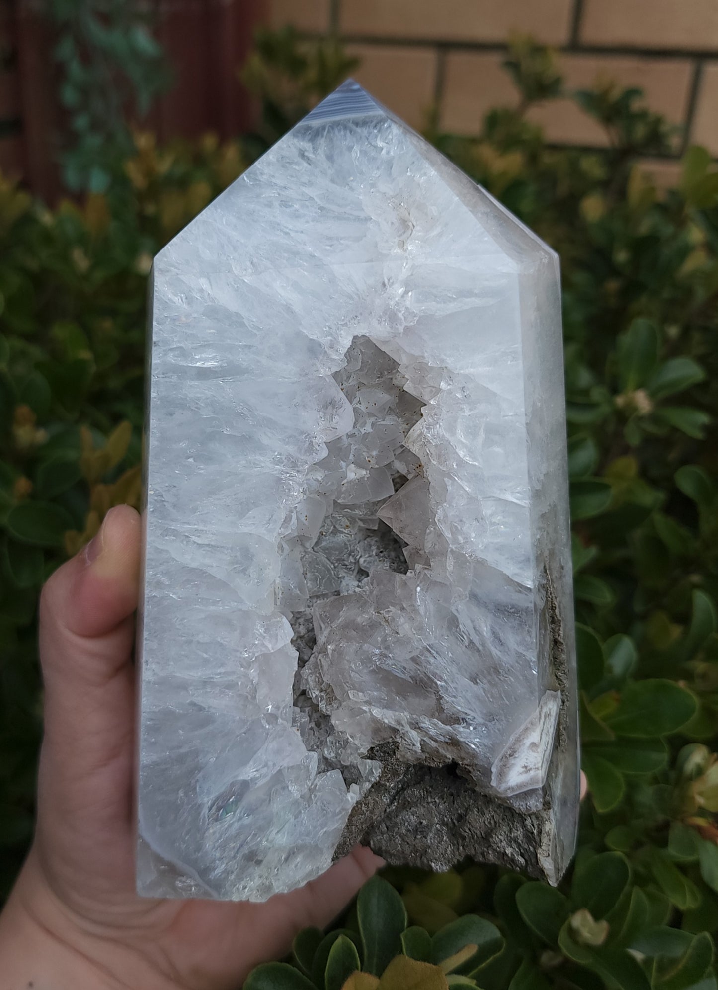 Agate Druzy Tower with Calcite
