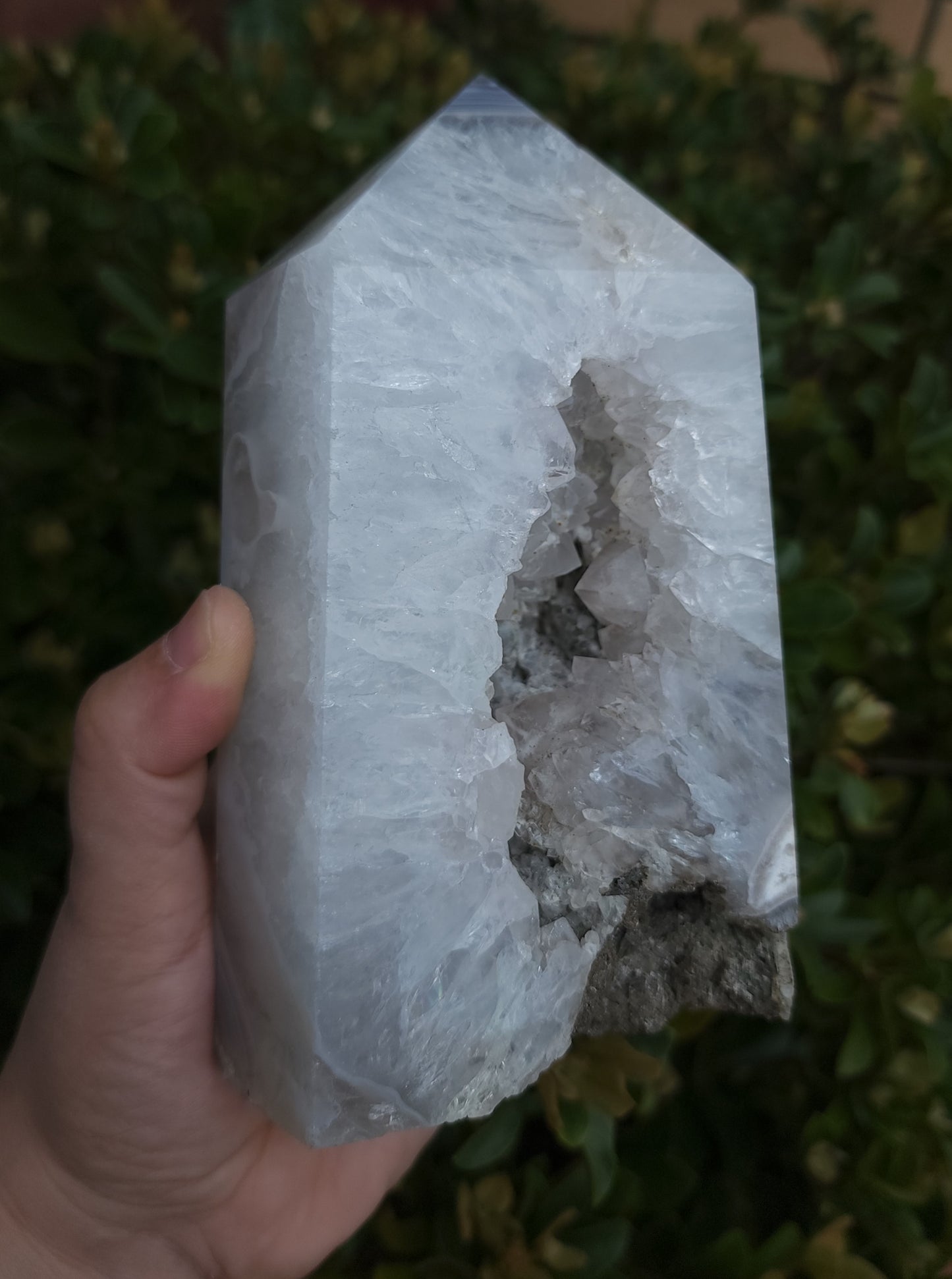 Agate Druzy Tower with Calcite