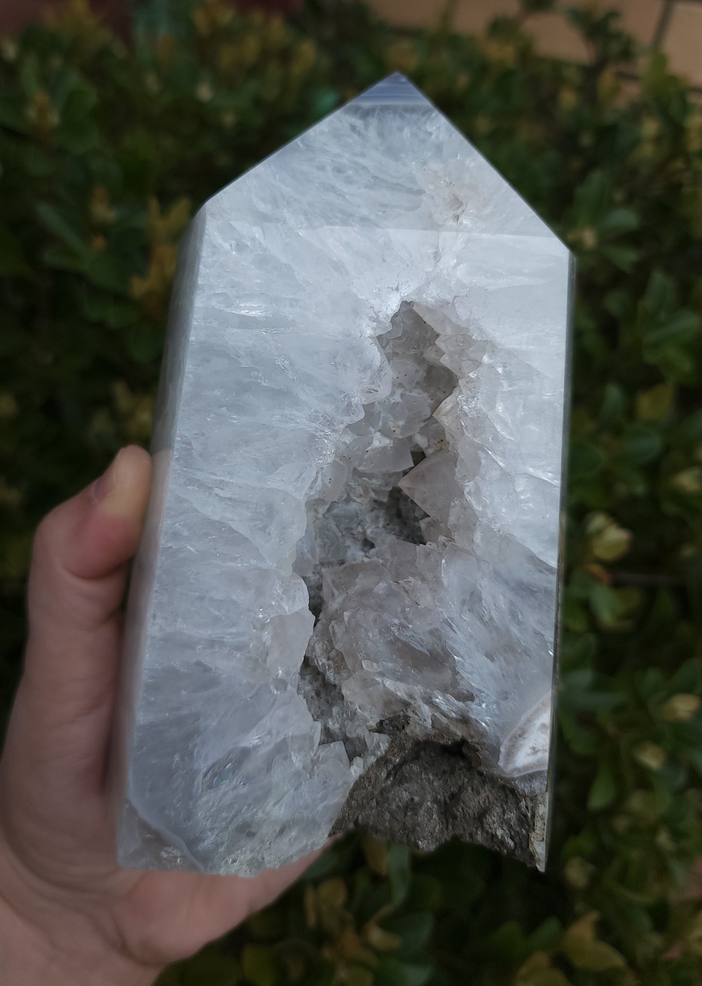 Agate Druzy Tower with Calcite