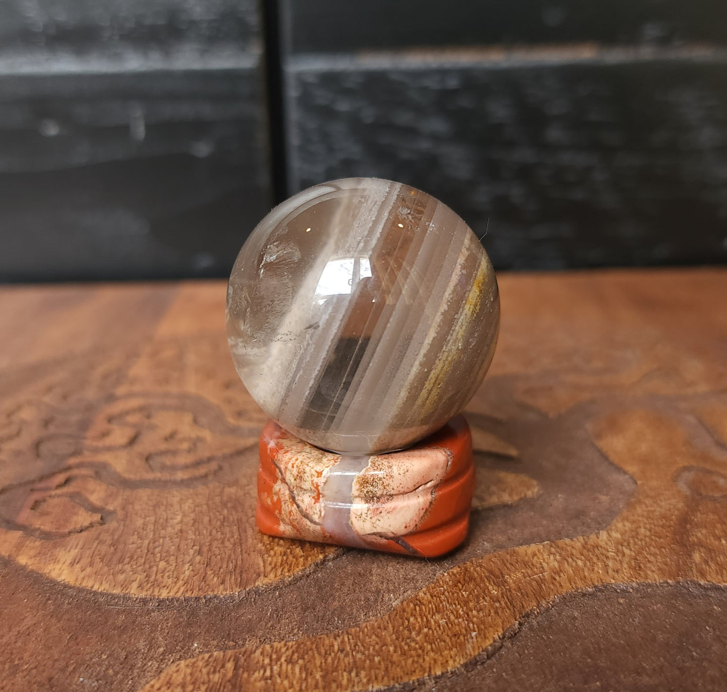 Brecciated Red Jasper Sphere Stand