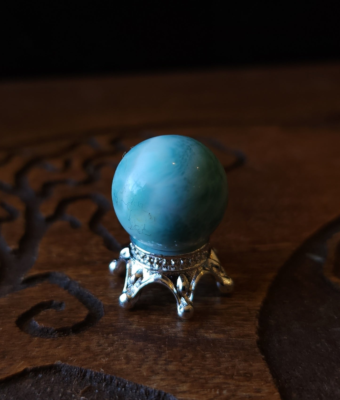 Larimar Sphere with Stand