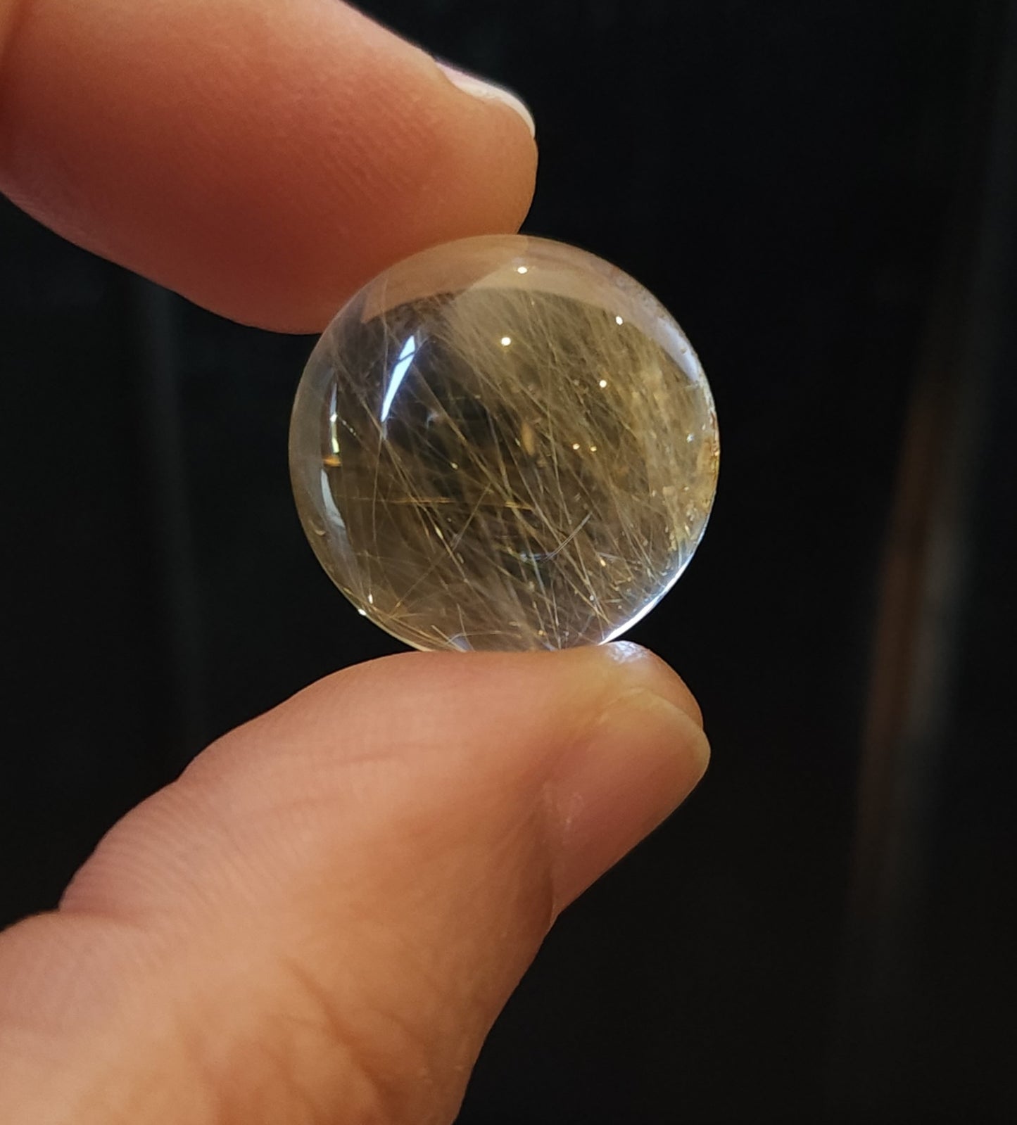 Rutilated Quartz Mini Sphere with Stand