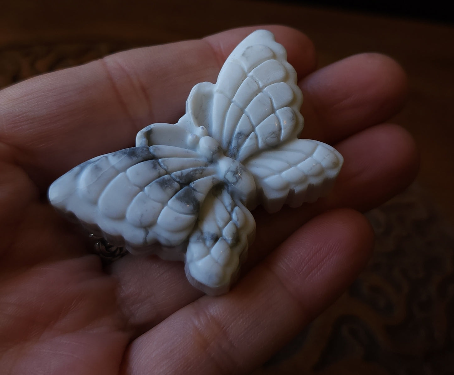 Howlite Butterfly Carving