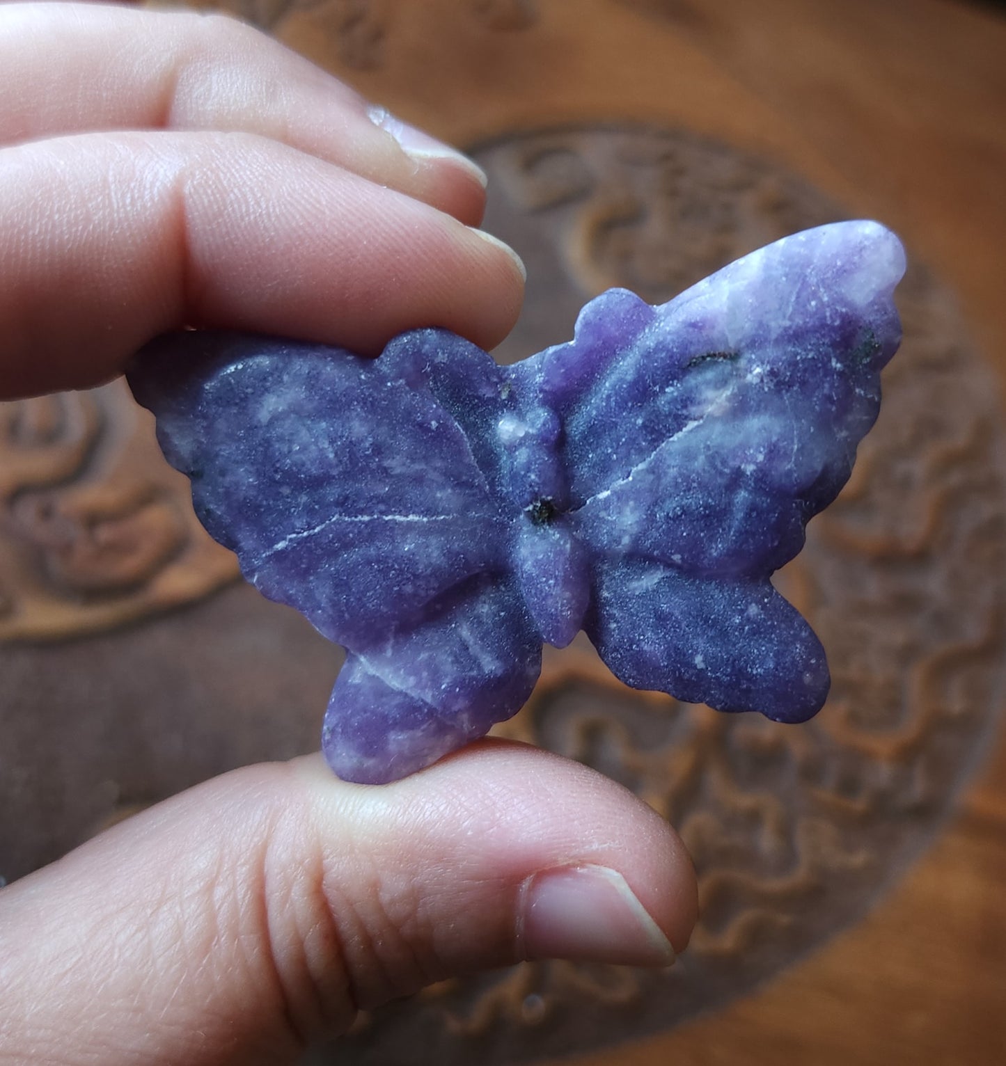 Lepidolite Butterfly Carving