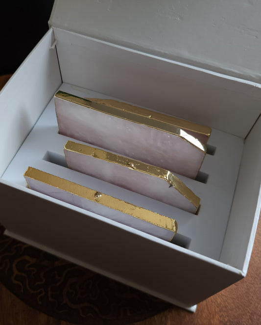 Rose Quartz Coaster Set