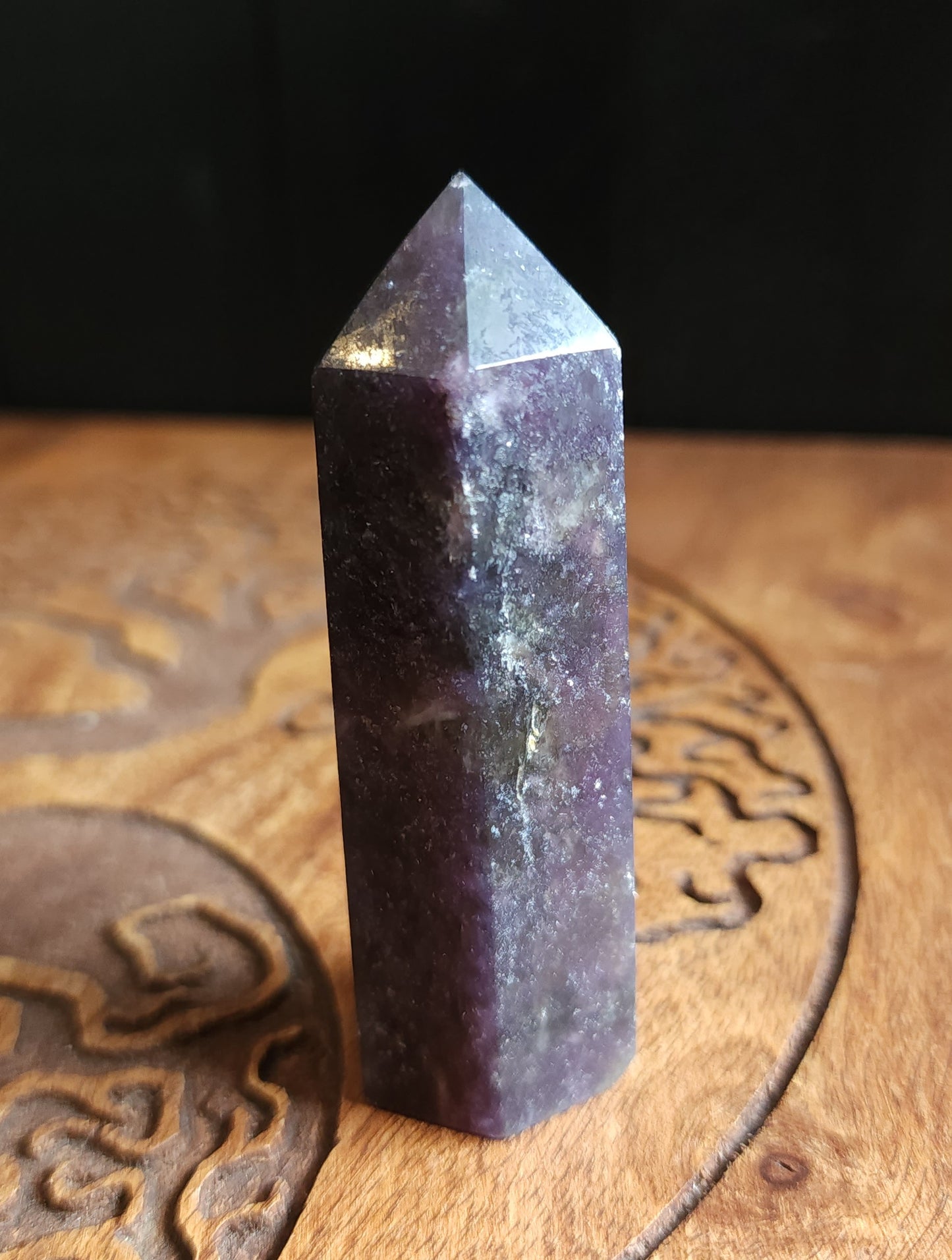Lepidolite & Smoky Quartz Point
