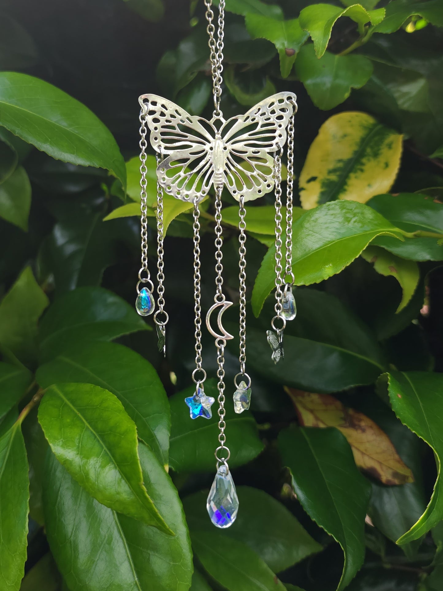 Aurora Celestial Butterfly Suncatcher - Silver
