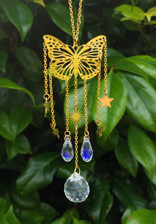 Aurora Celestial Butterfly Suncatcher - Gold