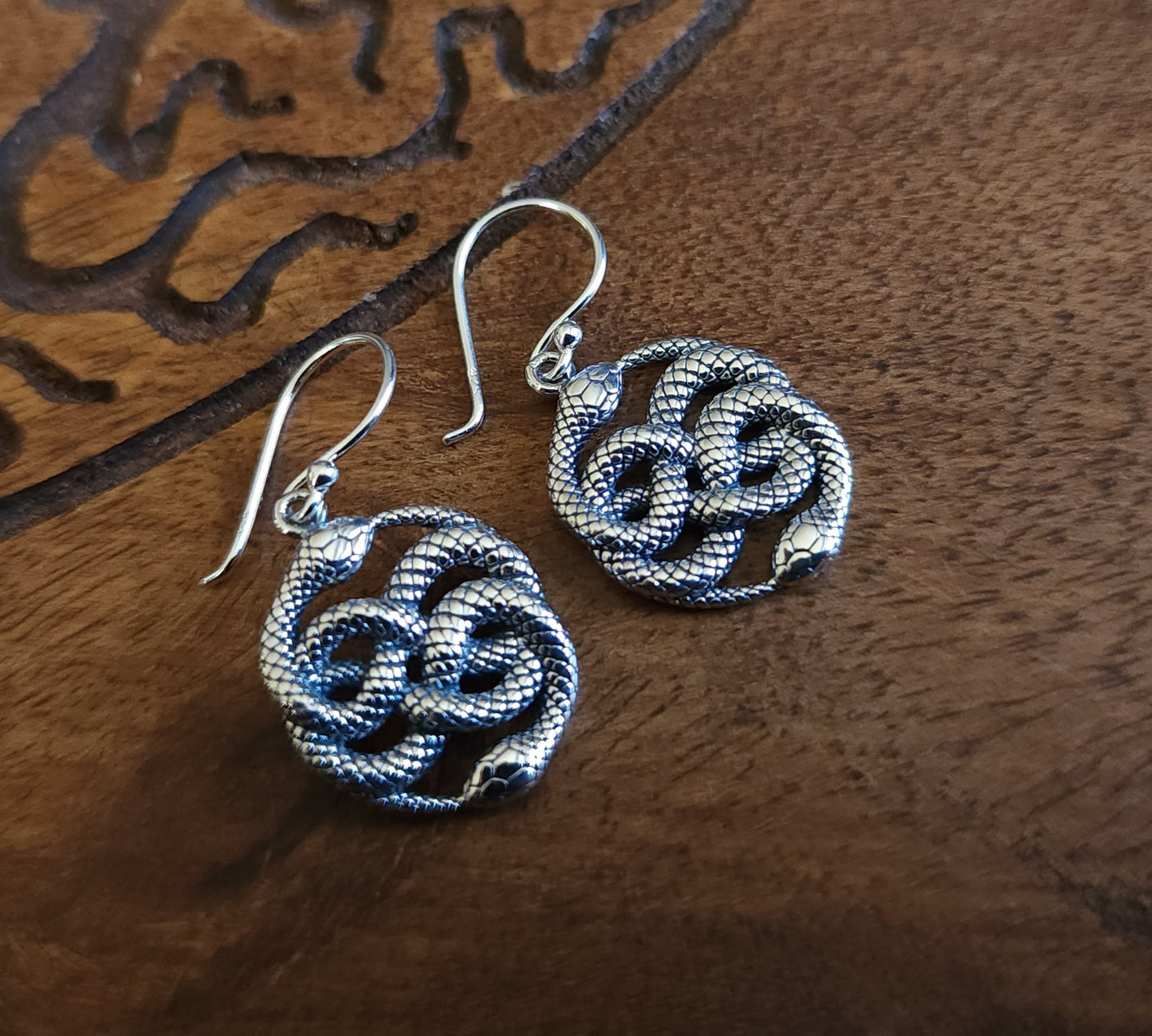 "The Auryn" Ouroboros Sterling Silver Earrings
