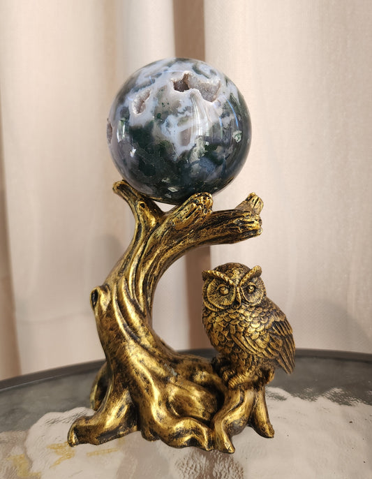 Moss Agate Sphere 7.2 cm