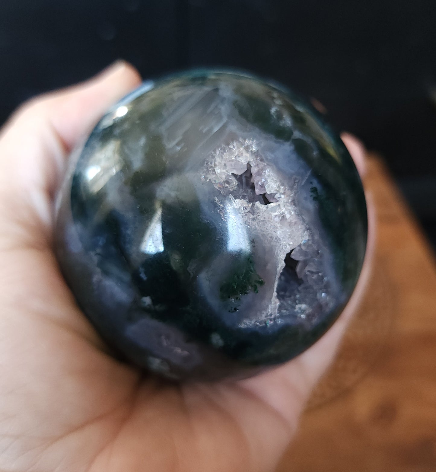 Moss Agate Sphere 7.2 cm