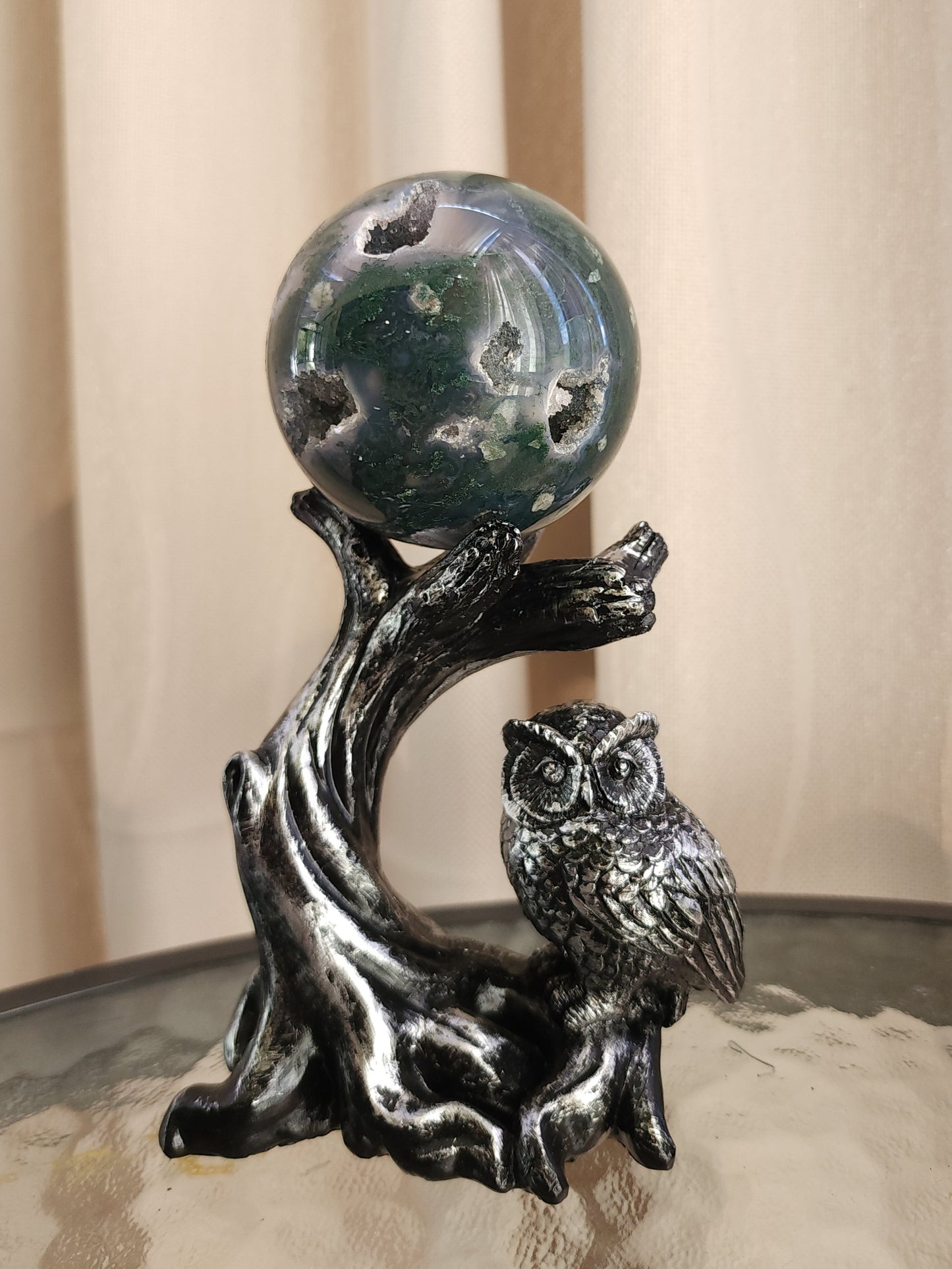 Moss Agate Sphere 7.2 cm