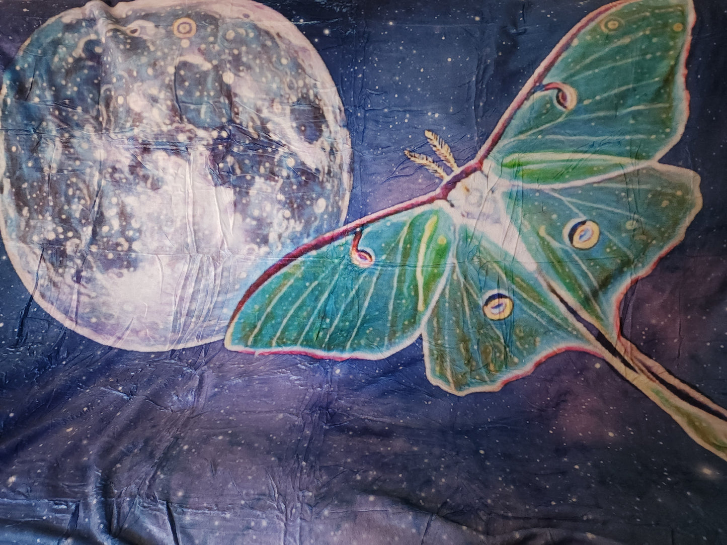Celestial Luna Moth Minky Blanket