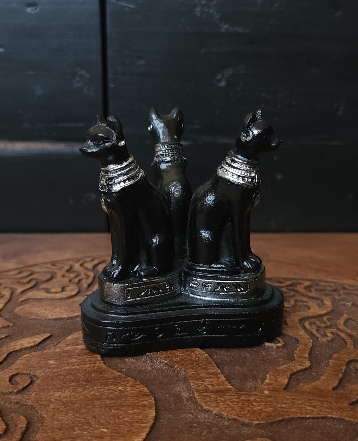 Egyptian Cat Bast Bastet Sphere Stand - Silver