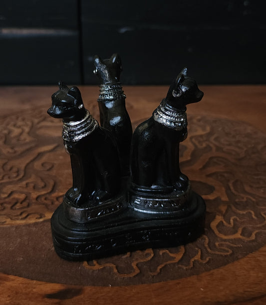 Egyptian Cat Bast Bastet Sphere Stand - Silver