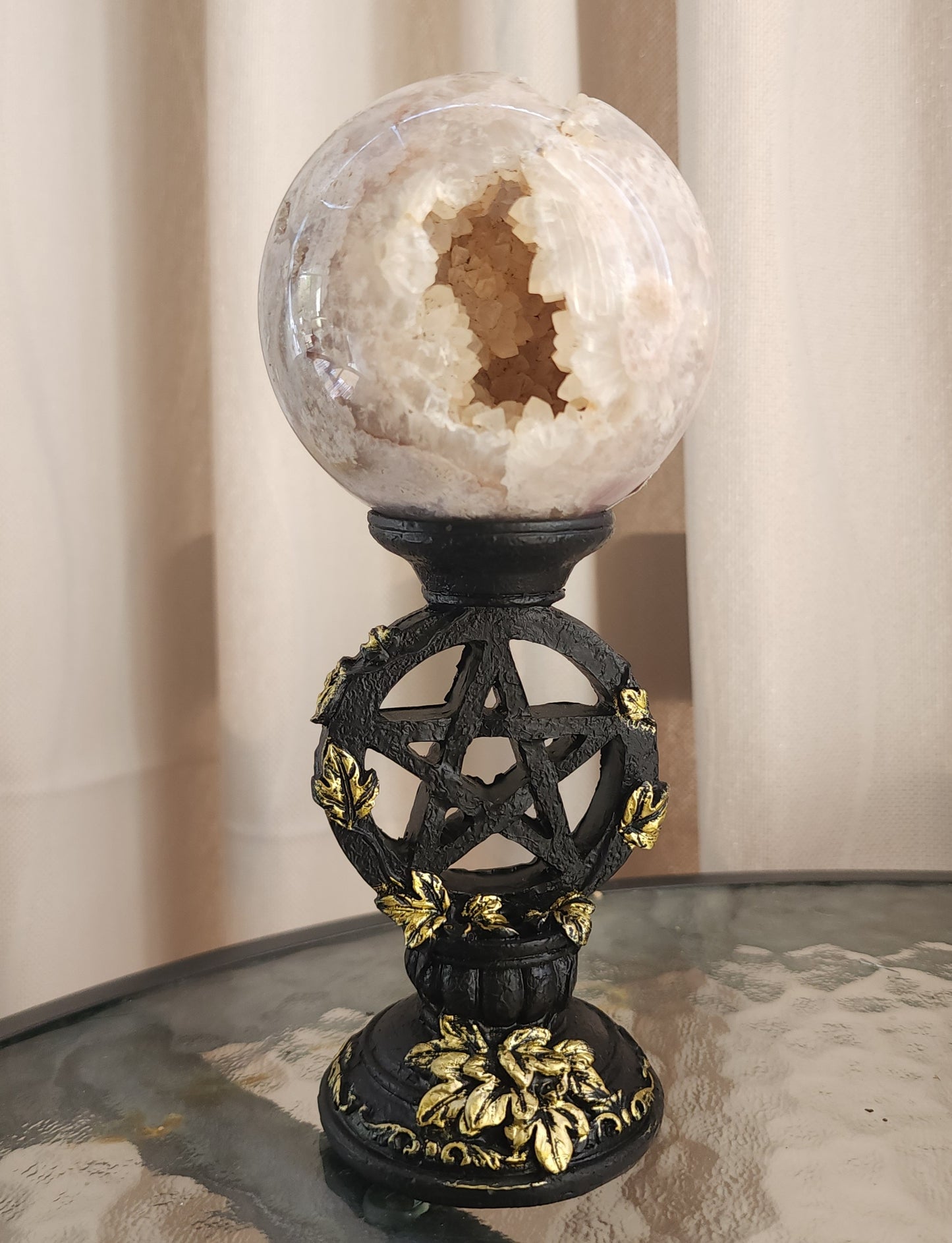 Pentacle Sphere Stand - Black & Gold