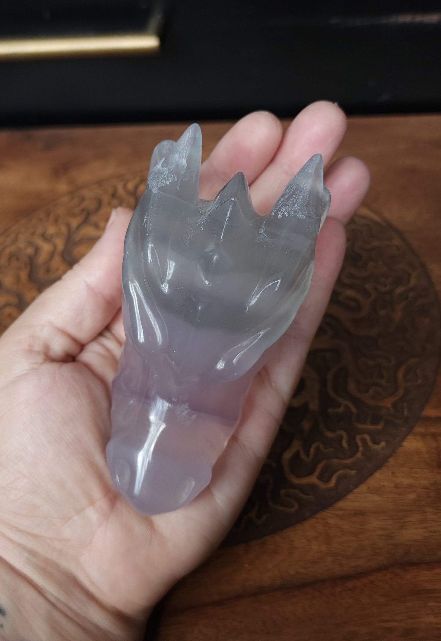 *EARTHQUAKE DAMAGE* Lavender Fluorite Dragon Head