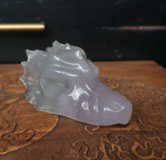 *EARTHQUAKE DAMAGE* Lavender Fluorite Dragon Head