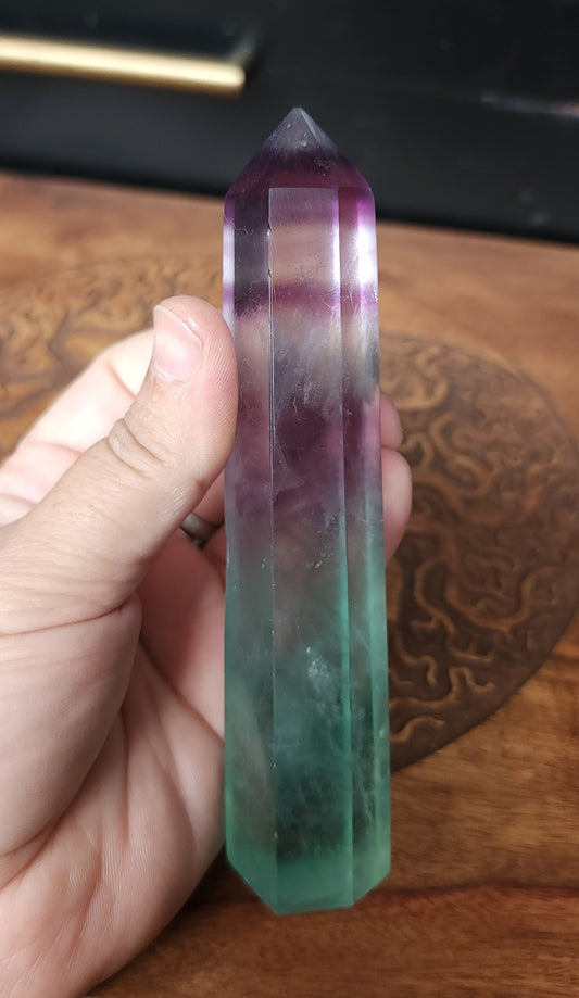 *EARTHQUAKE DAMAGE* Rainbow Fluorite Point