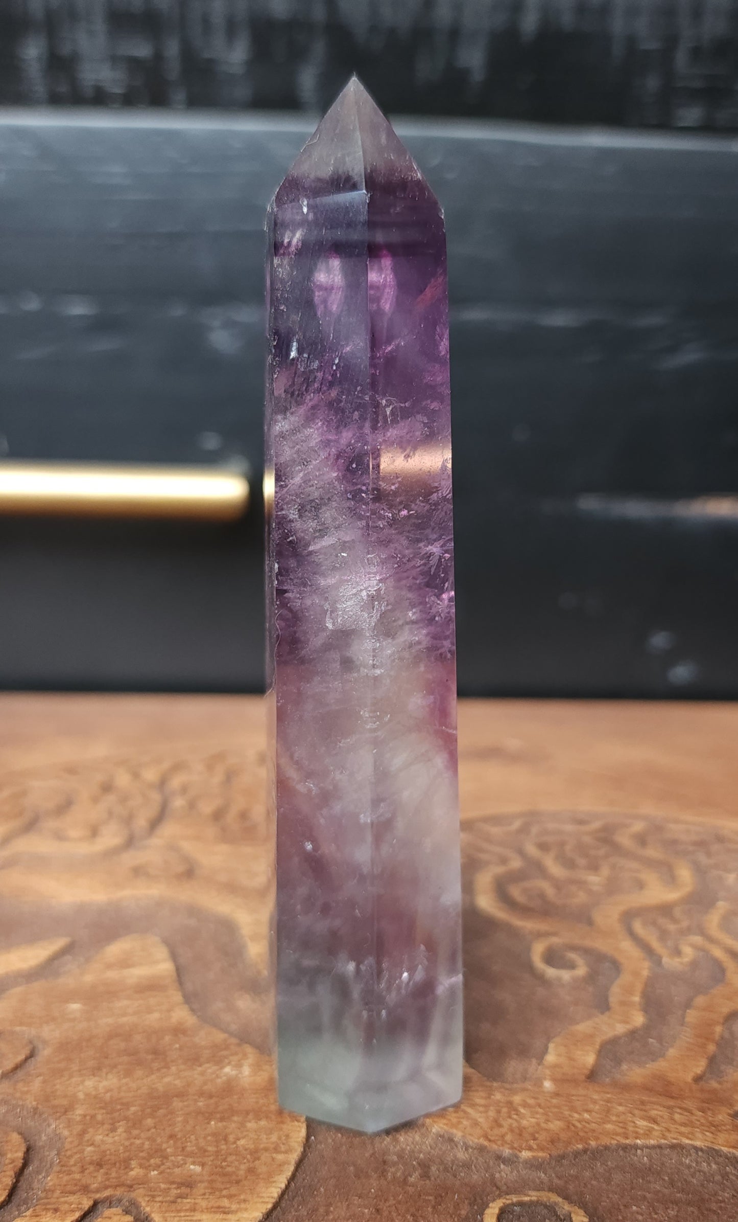 *EARTHQUAKE DAMAGED* Rainbow Fluorite Point