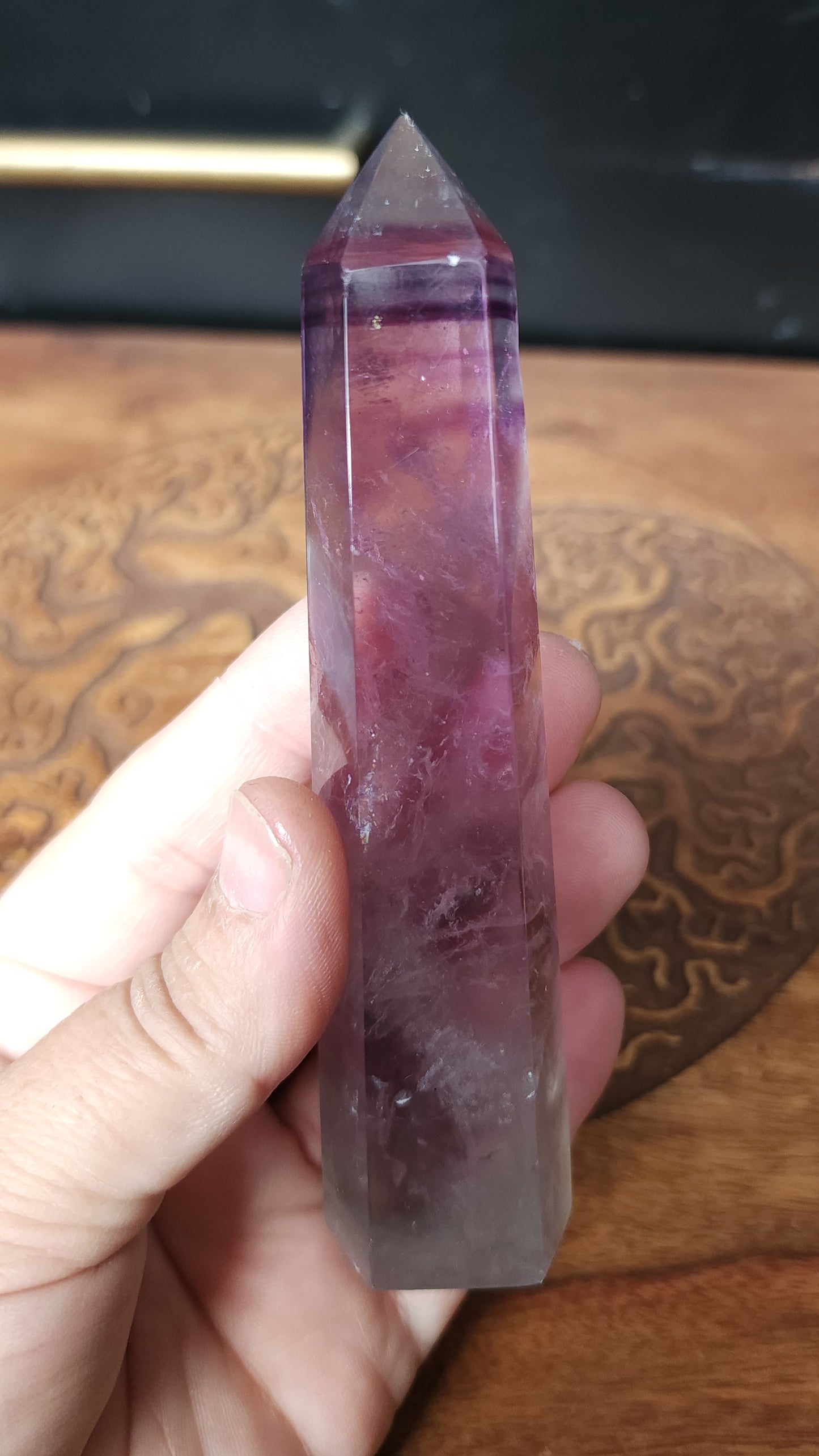 *EARTHQUAKE DAMAGED* Rainbow Fluorite Point