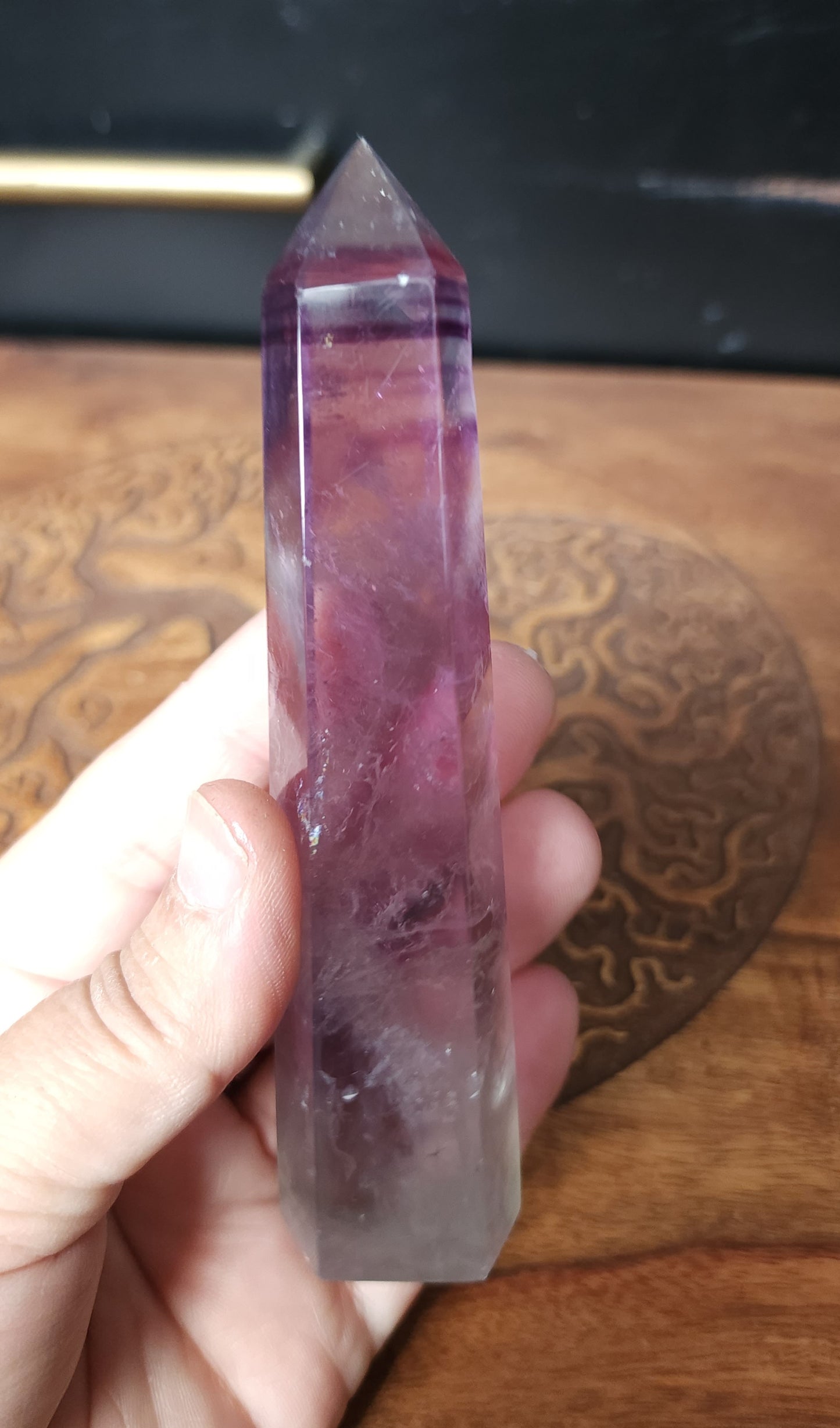 *EARTHQUAKE DAMAGED* Rainbow Fluorite Point