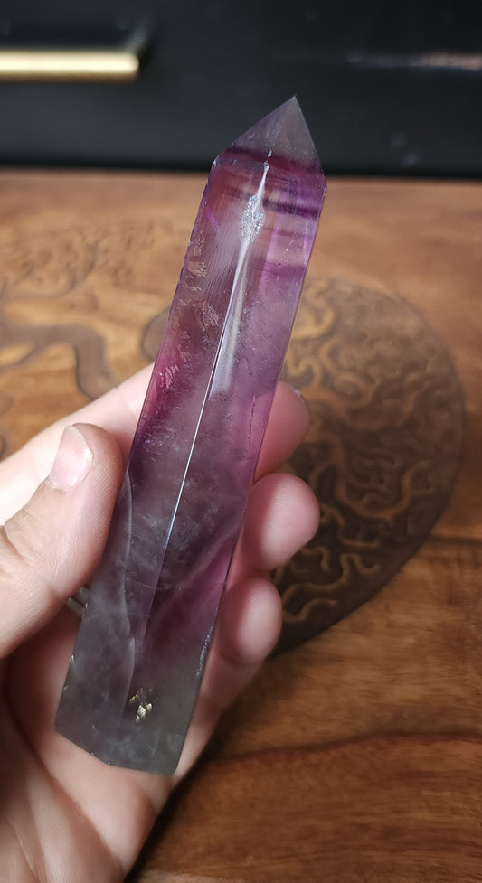 *EARTHQUAKE DAMAGED* Rainbow Fluorite Point