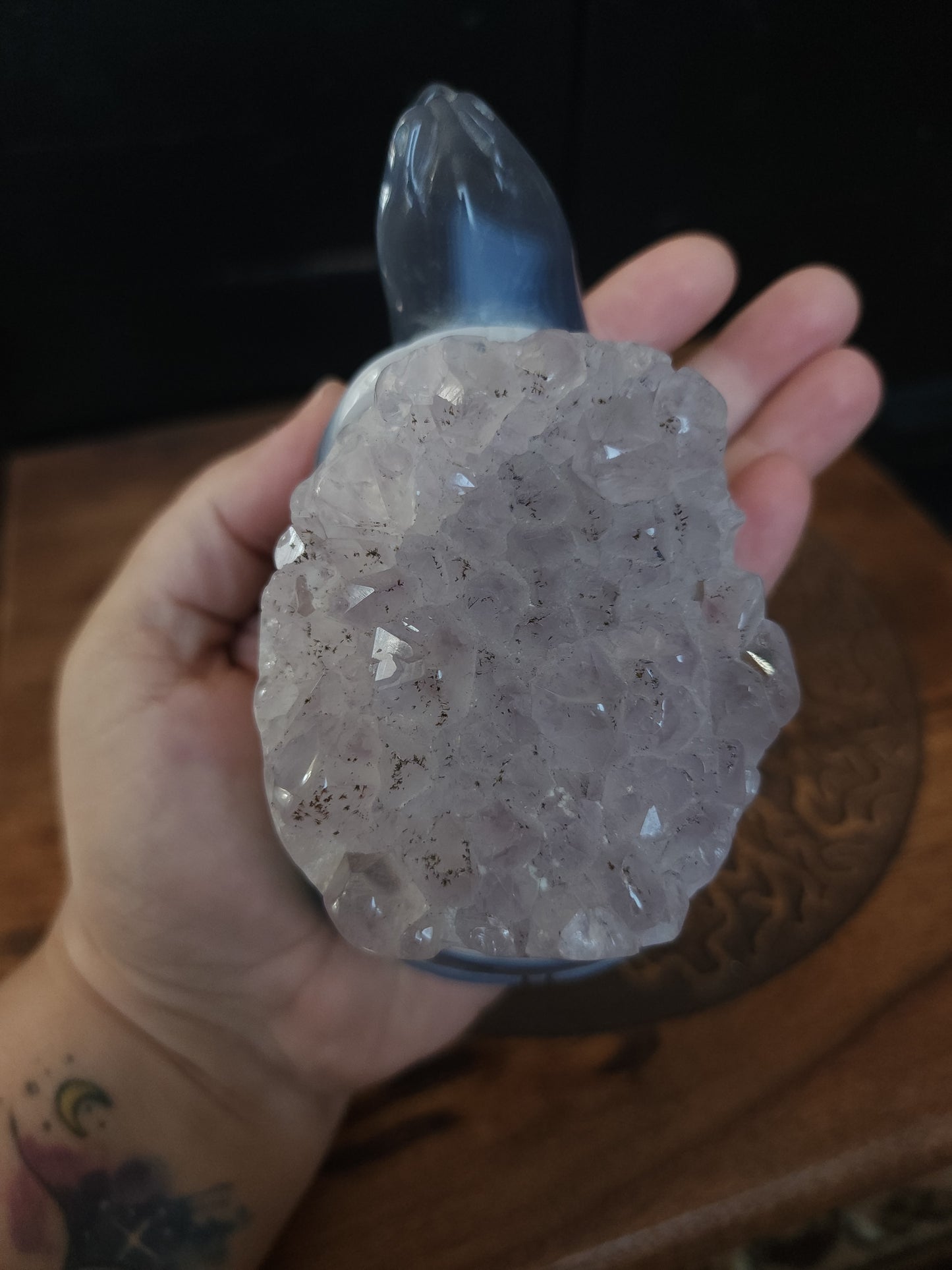 Agate & Amethyst Cluster Turtle Carving