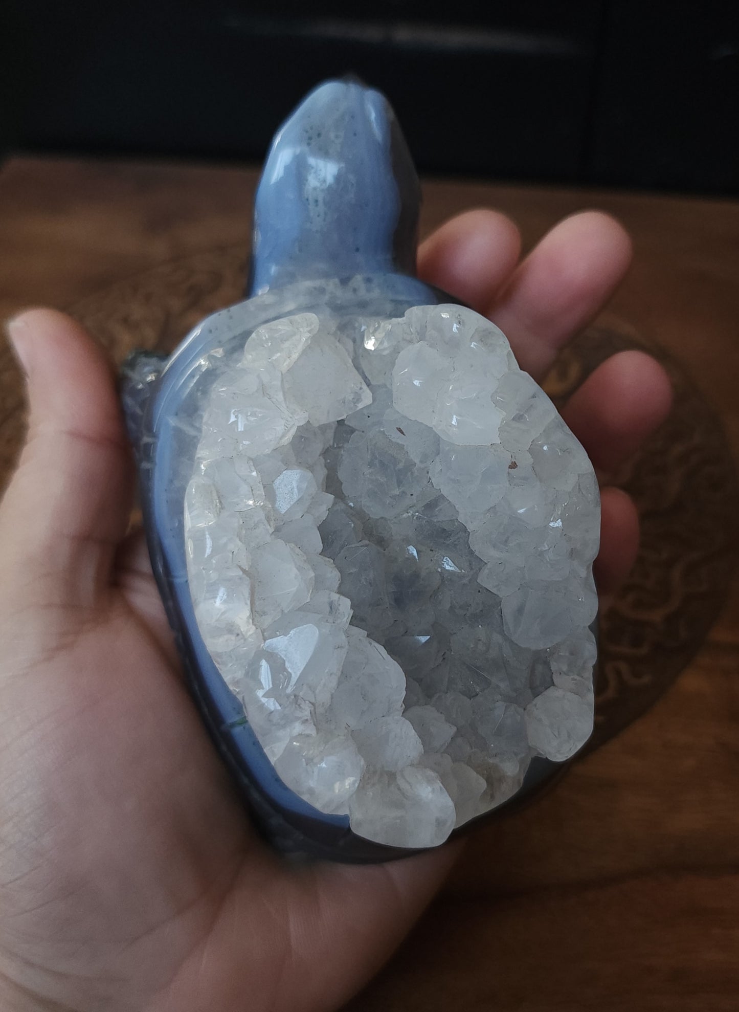 Agate & Quartz Cluster Turtle Carving