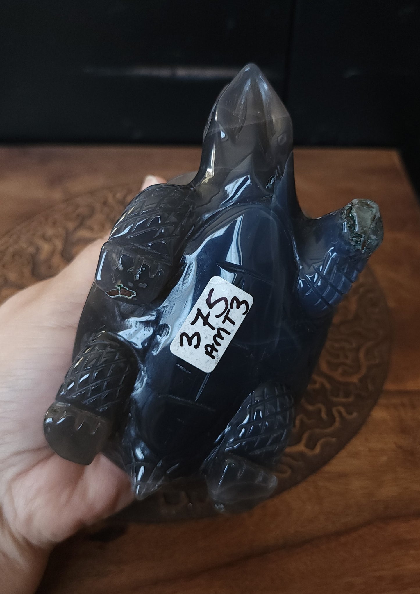Agate & Amethyst Cluster Turtle Carving