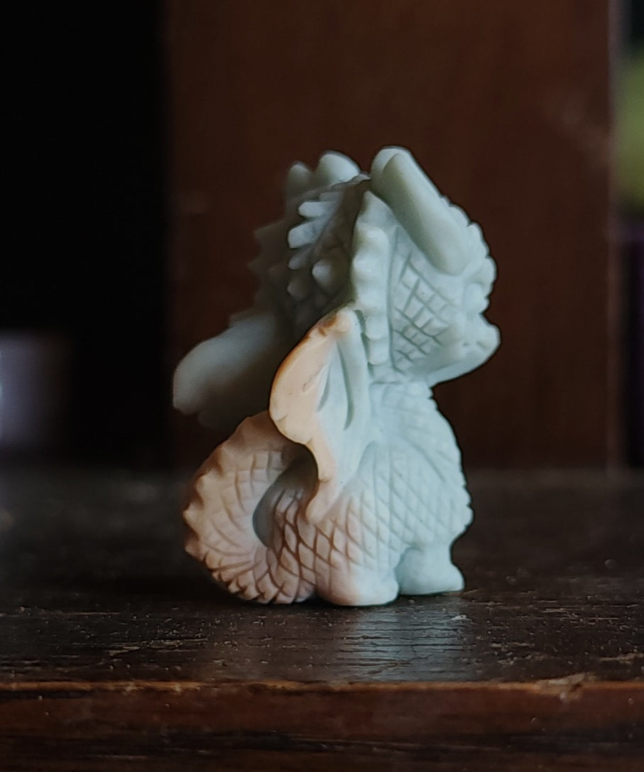 Alashan Agate Dragon - Baby Blue