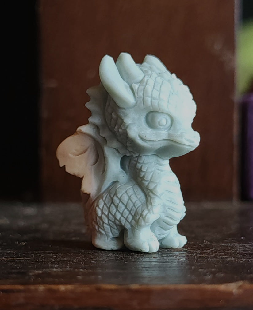 Alashan Agate Dragon - Baby Blue